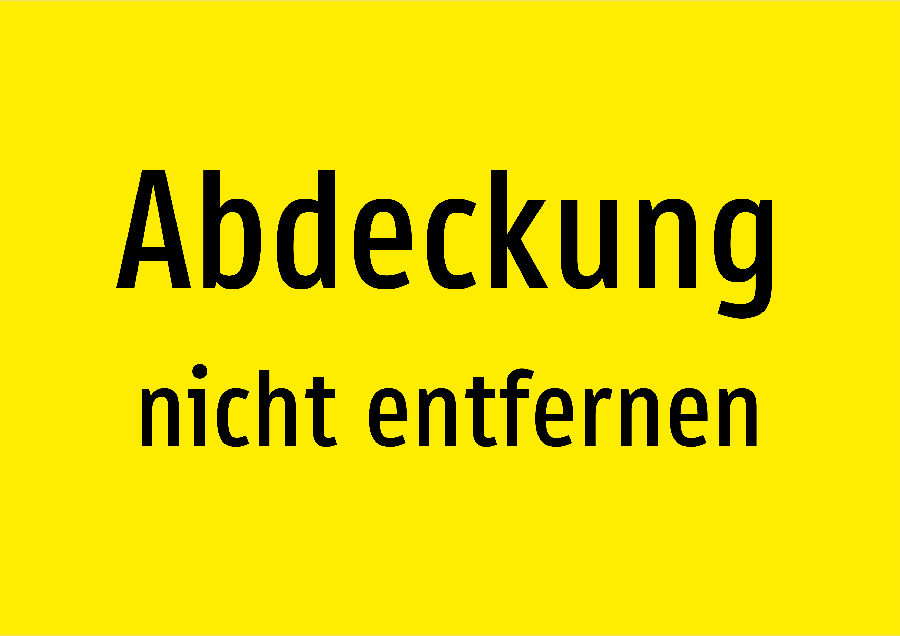 Abdeckung - nicht entfernen - Schild - Produktbild 2