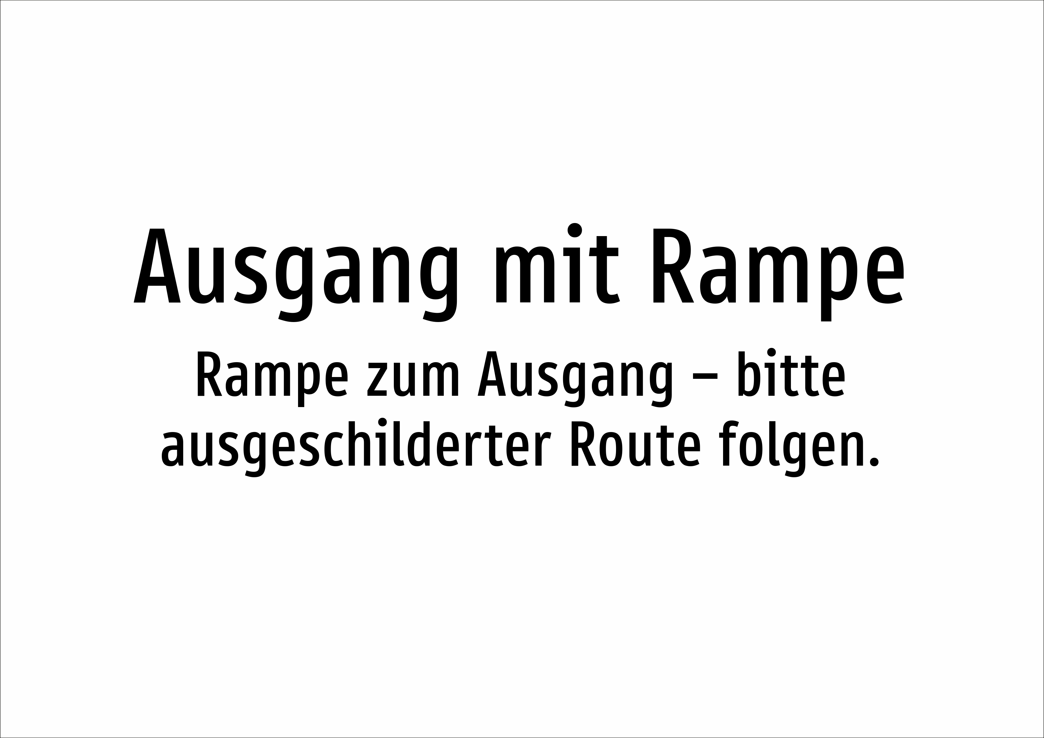 Ausgang mit Rampe - Rampe zum Ausgang – bitte ausgeschilderter Route folgen. - Schild - Produktbild 2