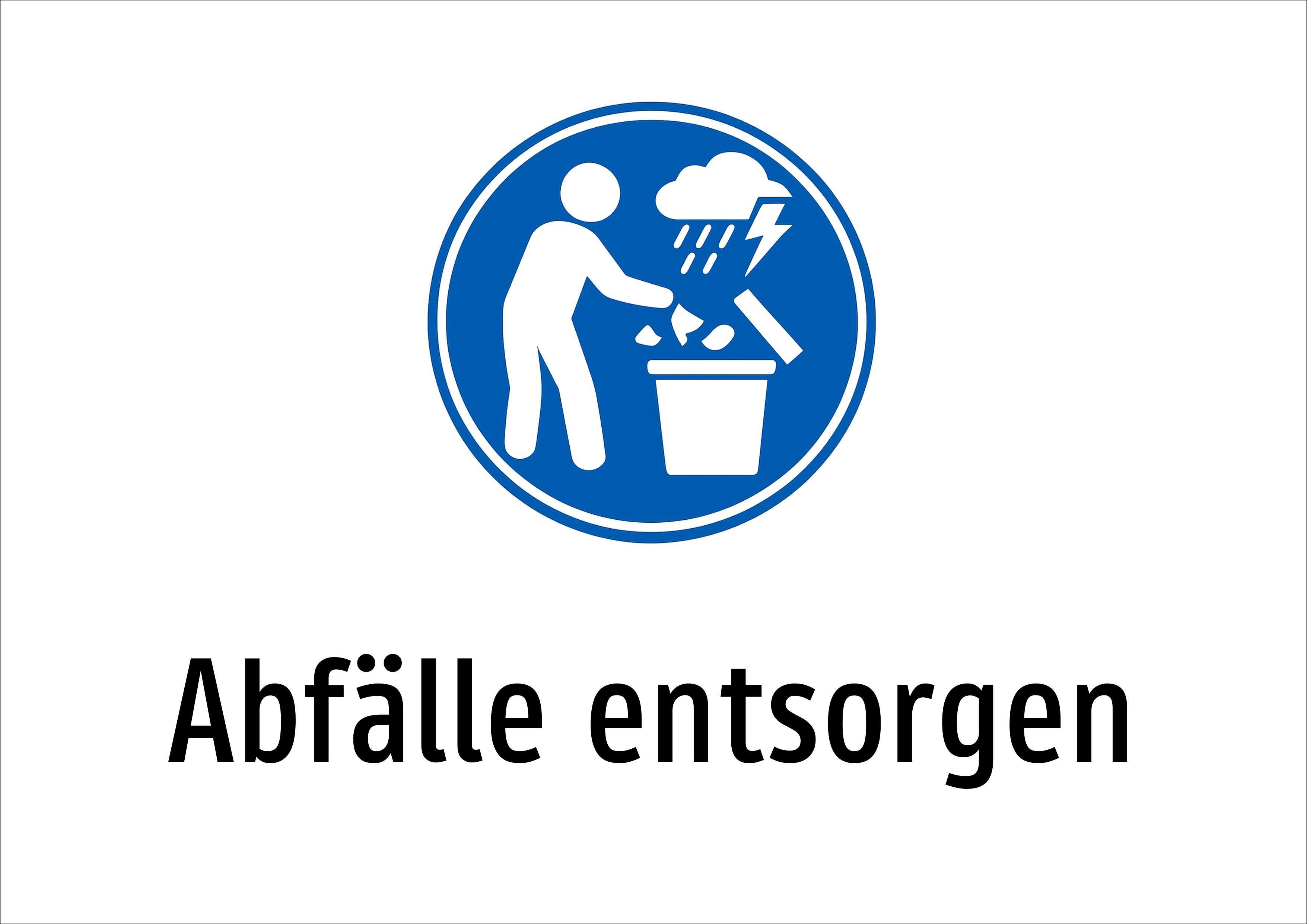 Abfälle entsorgen - Schild