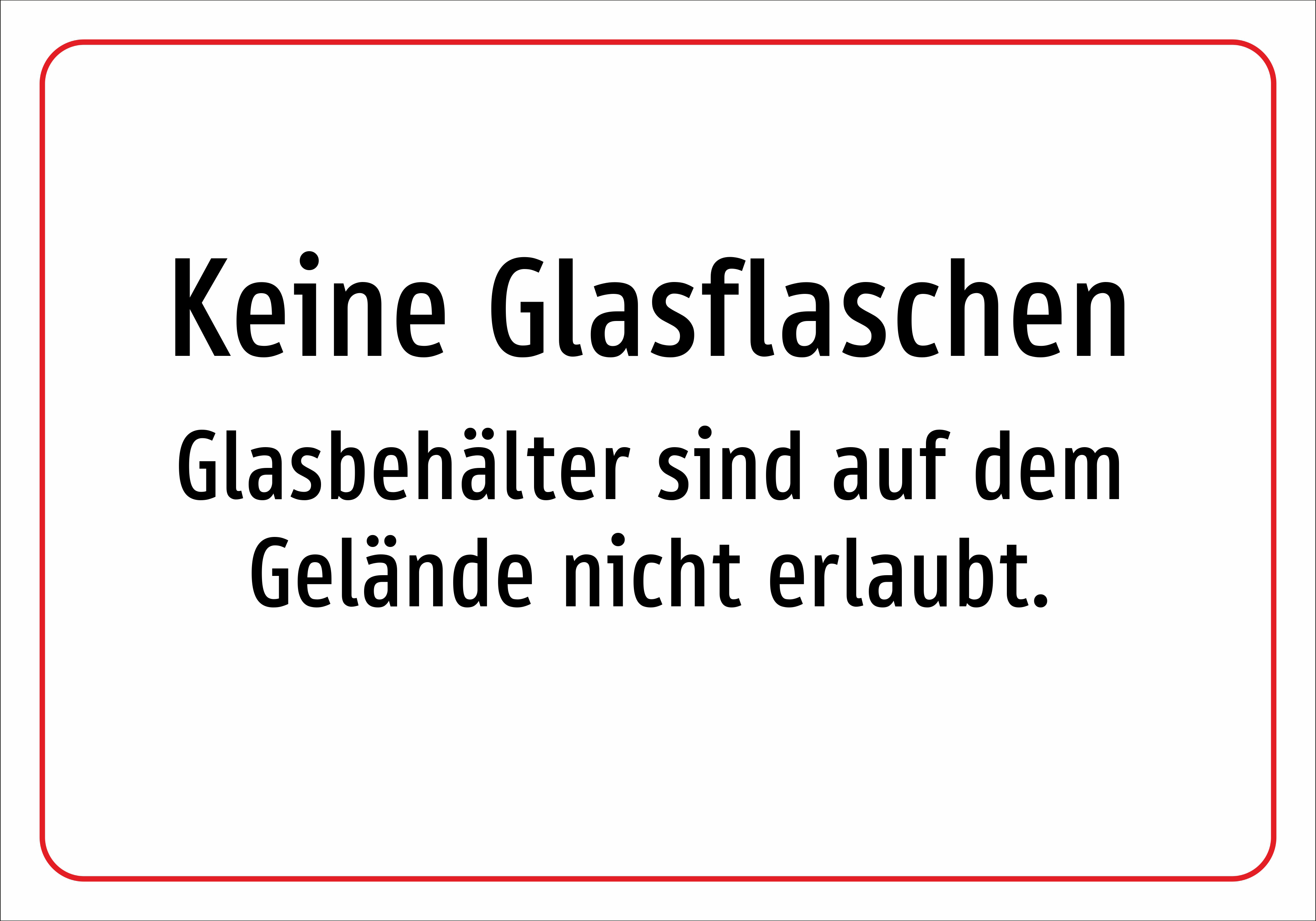Keine Glasflaschen - Glasbehälter sind auf dem Gelände nicht erlaubt. - Schild - Produktbild 2