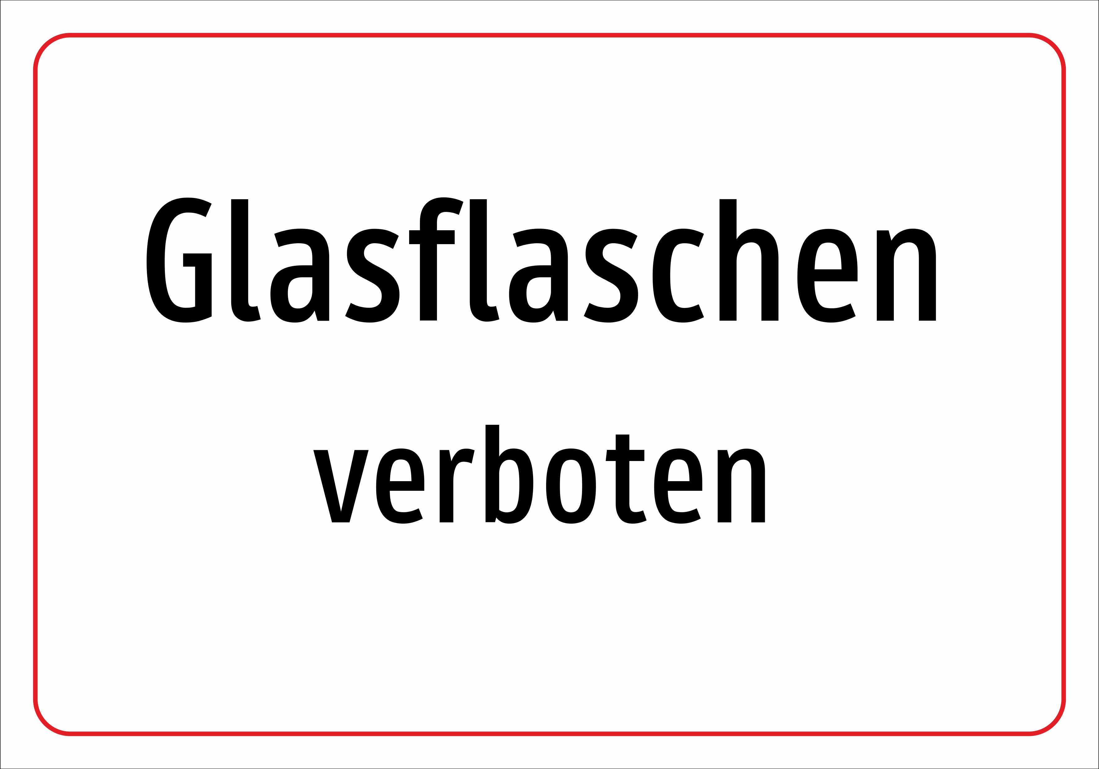 Glasflaschen - verboten - Schild - Produktbild 2
