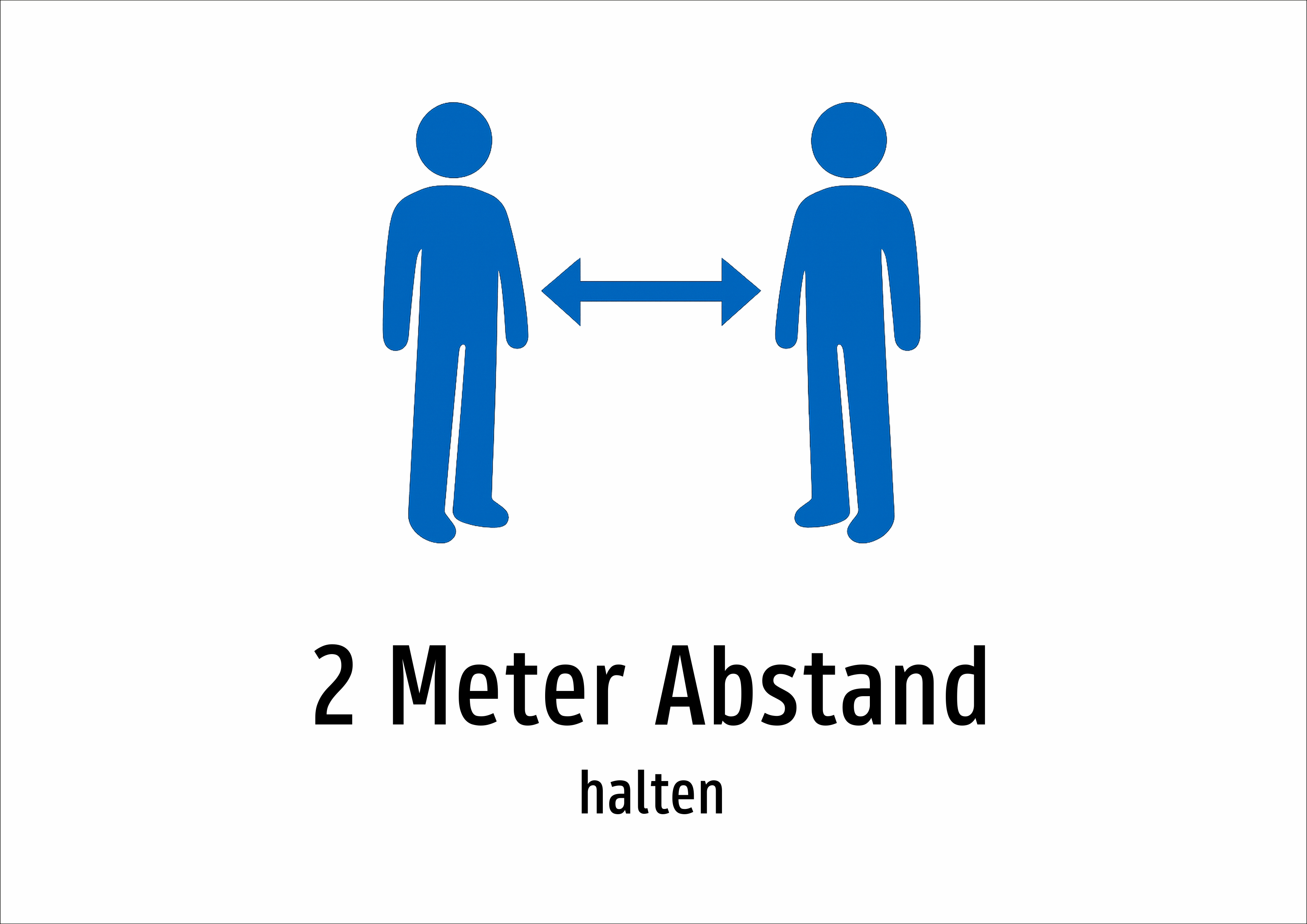 2 Meter Abstand - halten - Schild