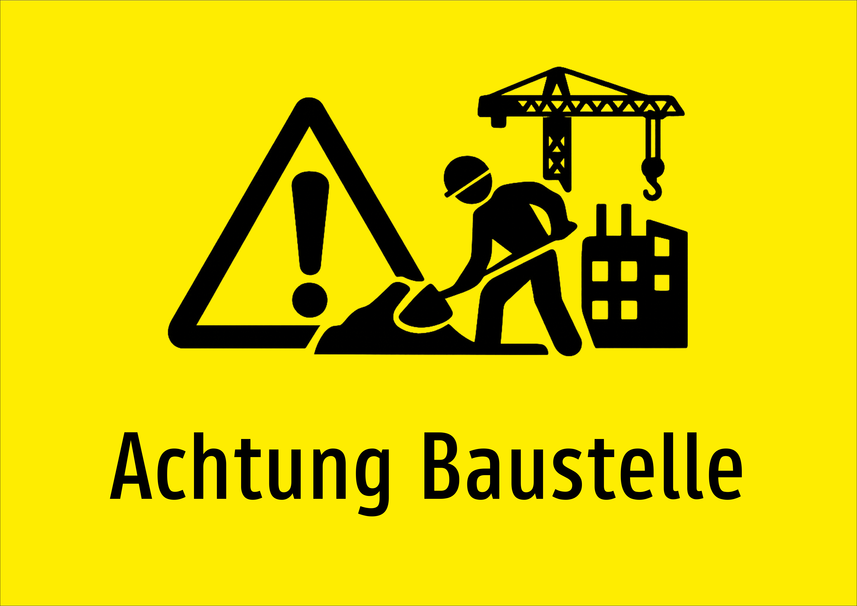 Achtung Baustelle - Schild