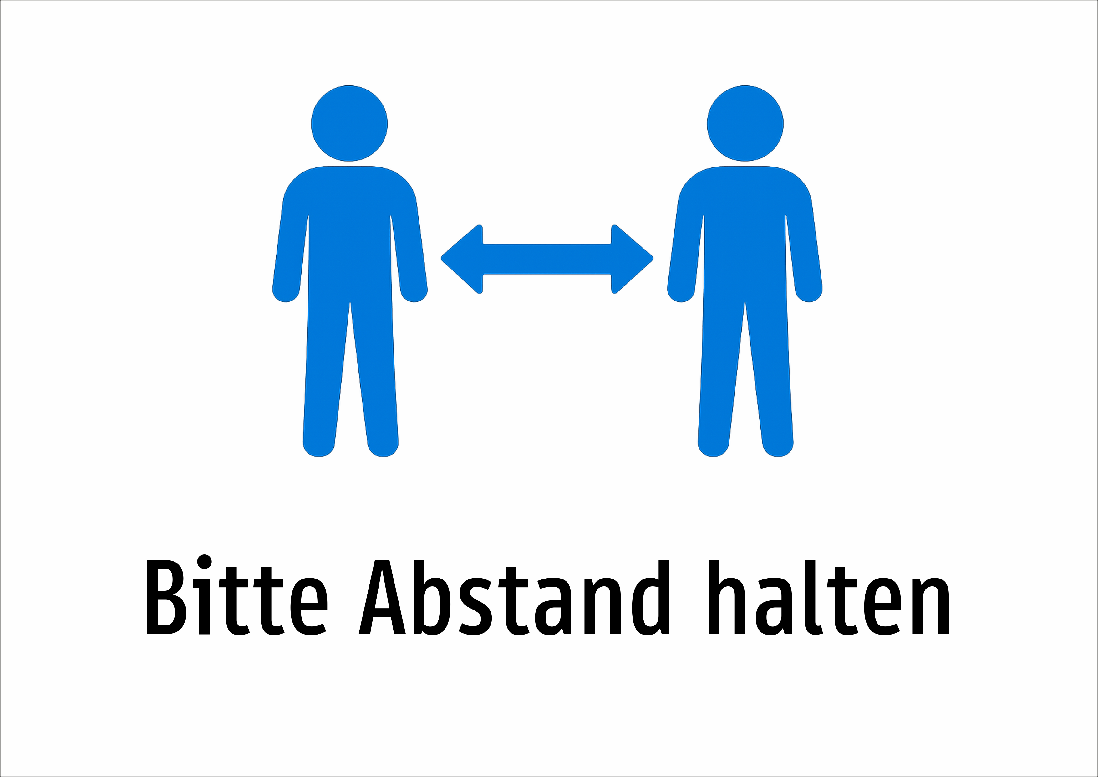 Bitte Abstand halten - Schild