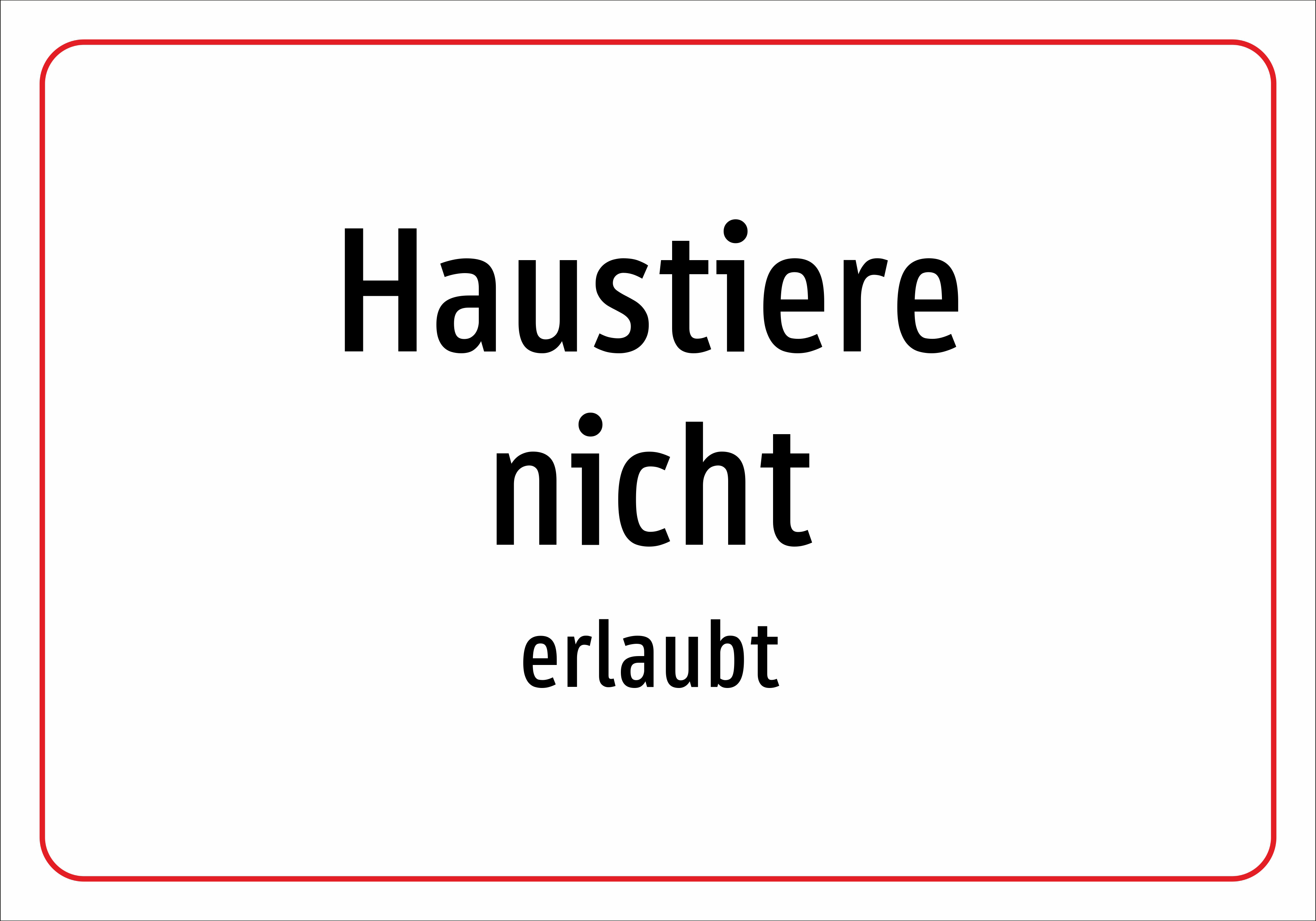 Haustiere nicht - erlaubt - Schild - Produktbild 2