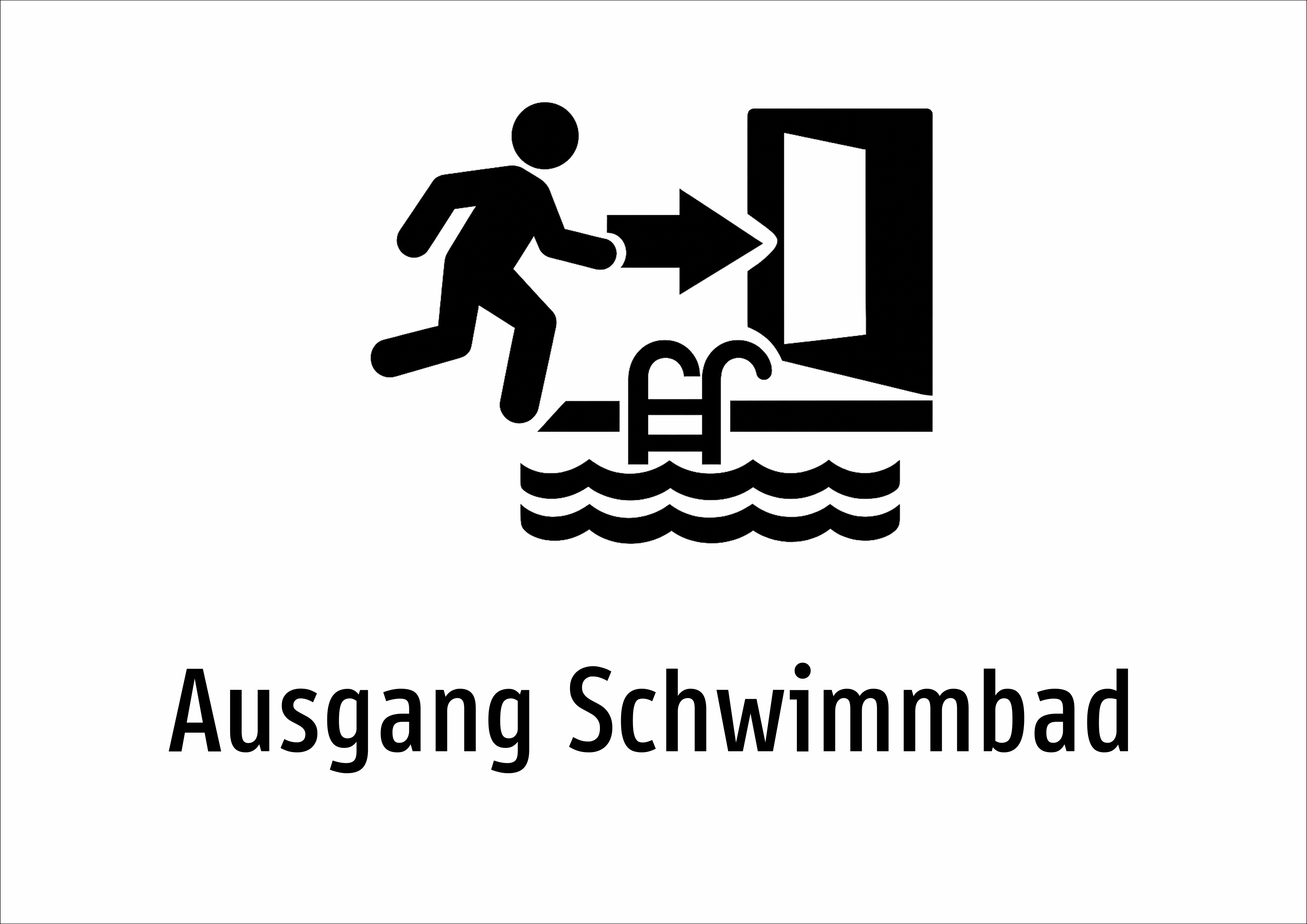 Ausgang Schwimmbad - Schild
