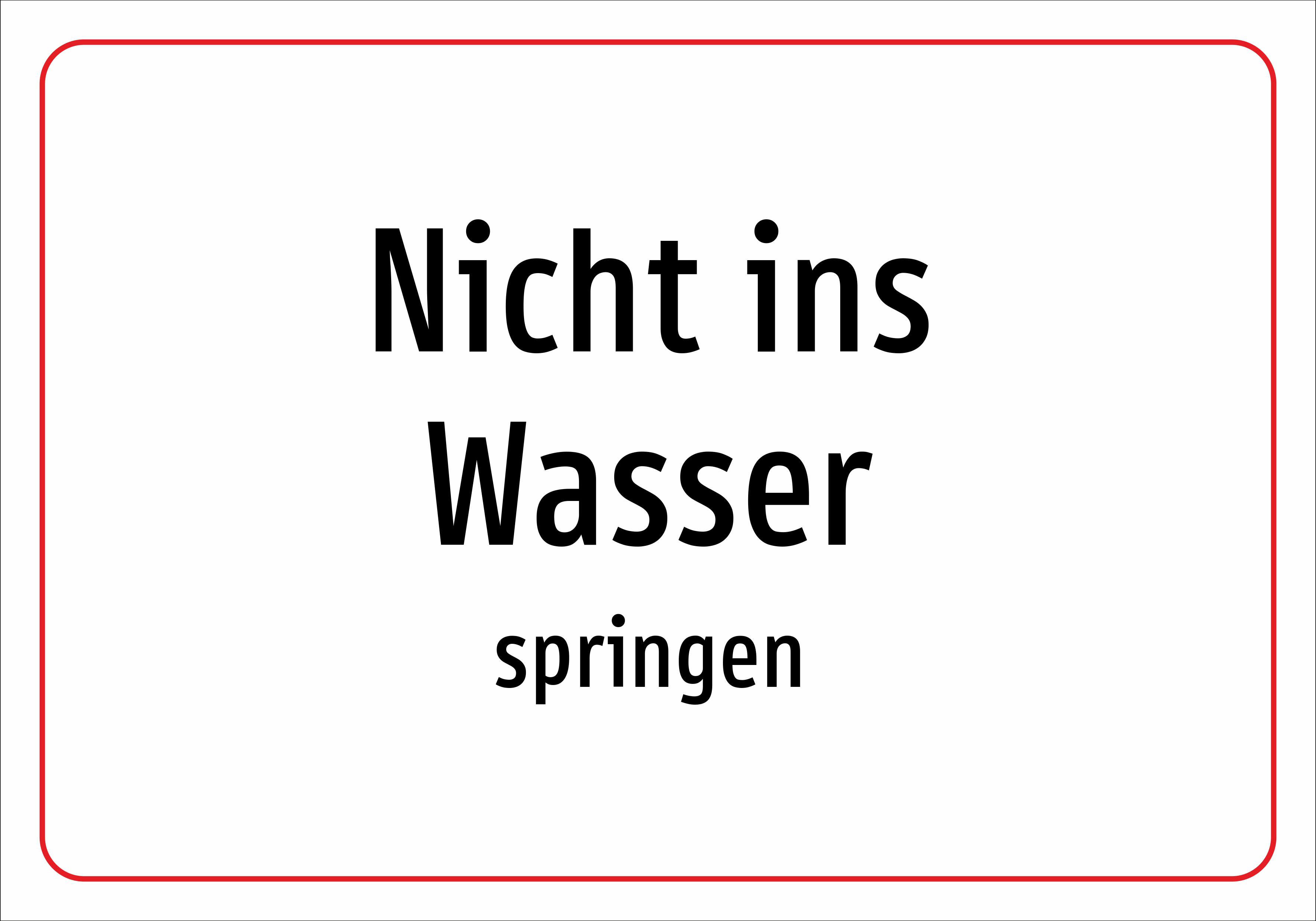 Nicht ins Wasser - springen - Schild - Produktbild 2