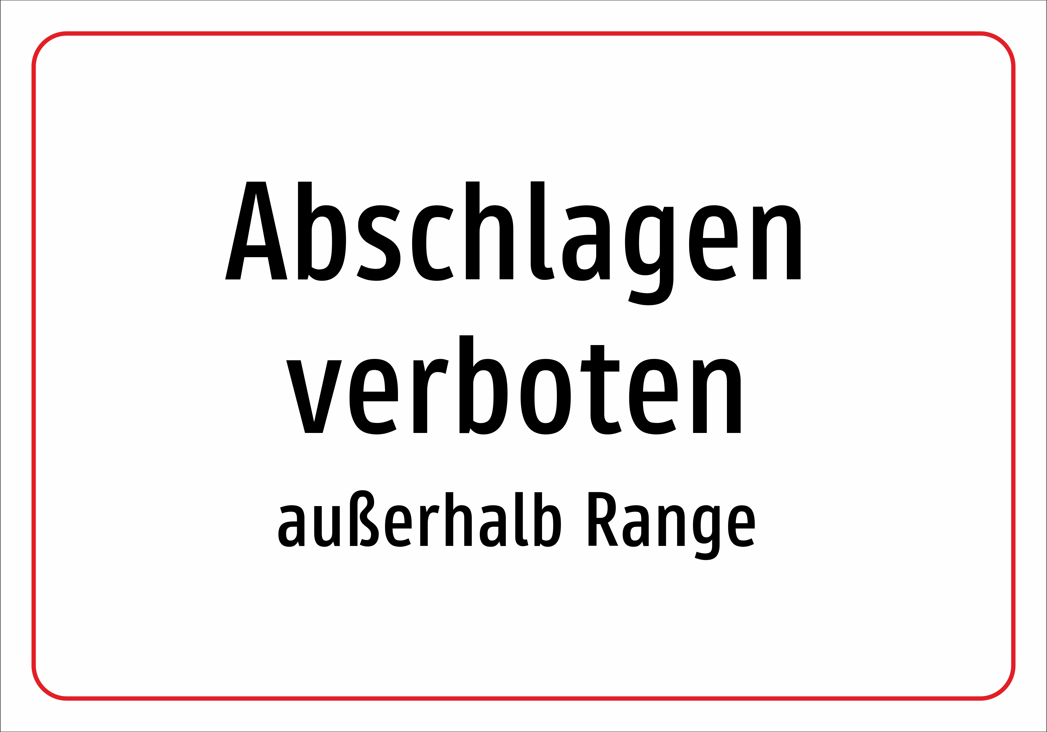 Abschlagen verboten - außerhalb Range - Schild - Produktbild 2