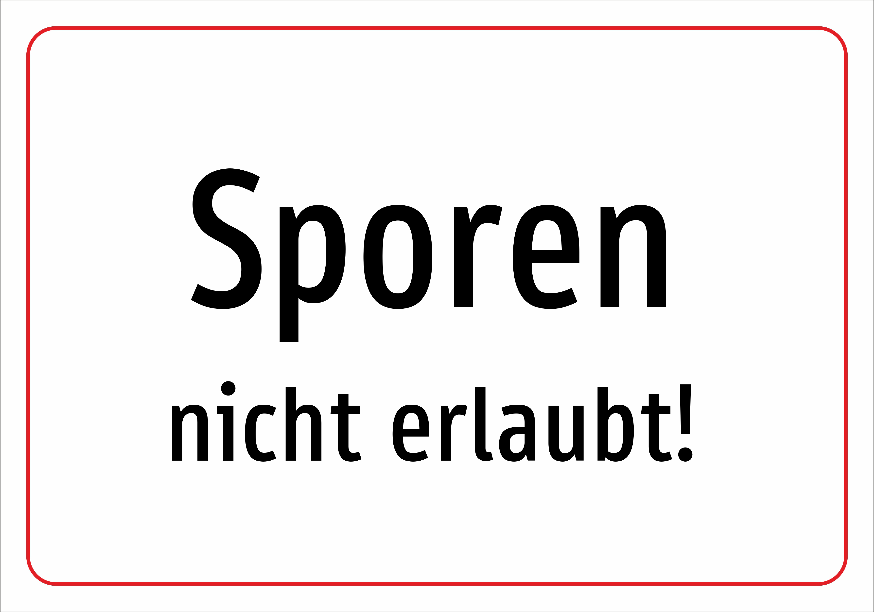 Sporen - nicht erlaubt! - Schild - Produktbild 2