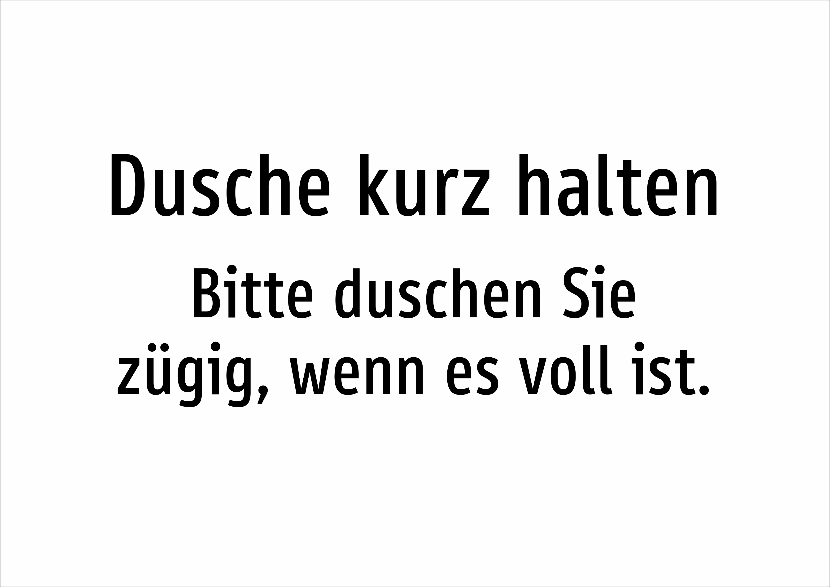 Dusche kurz halten - Bitte duschen Sie zügig, wenn es voll ist. - Schild - Produktbild 2