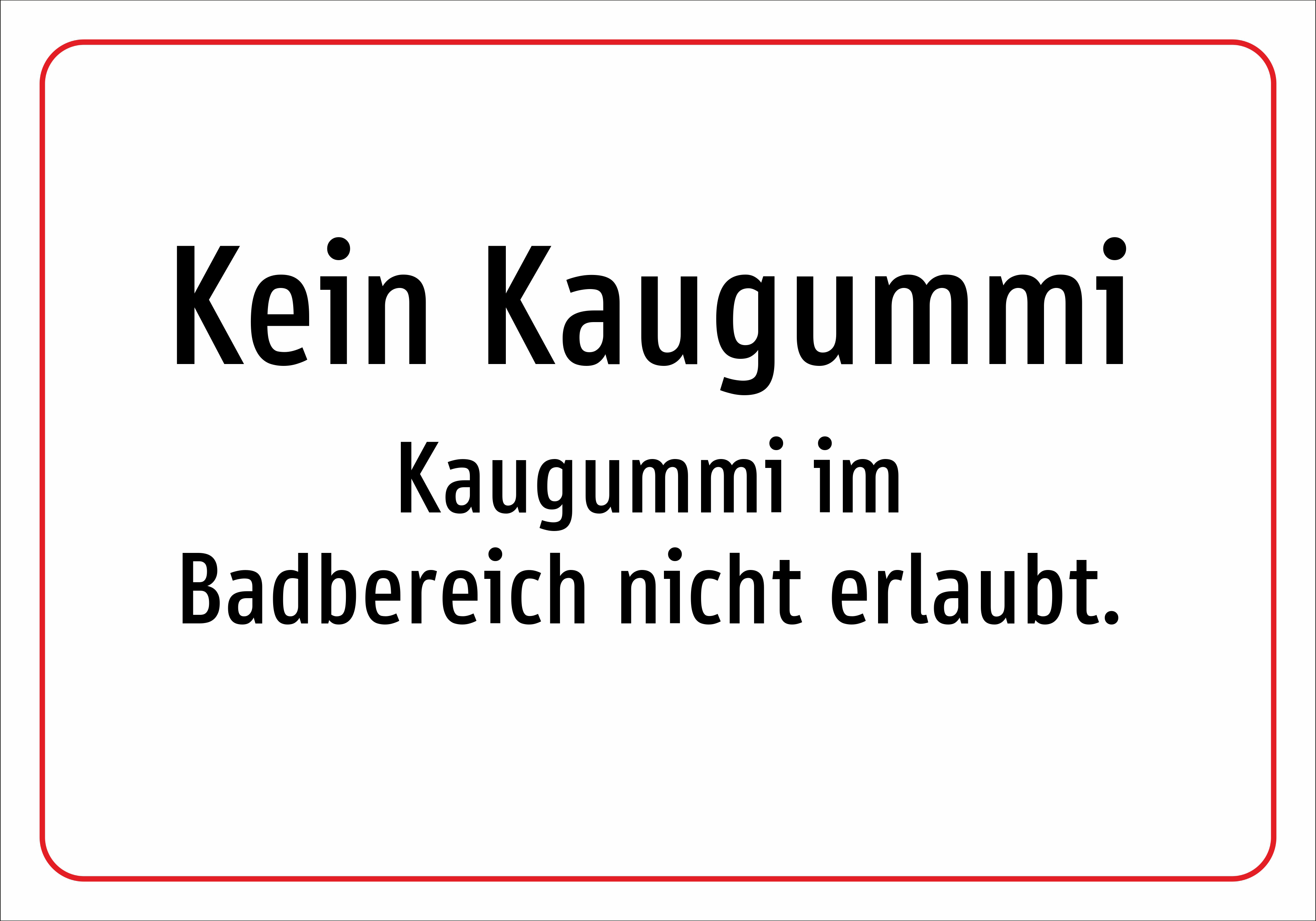 Kein Kaugummi - Kaugummi im Badbereich nicht erlaubt. - Schild - Produktbild 2