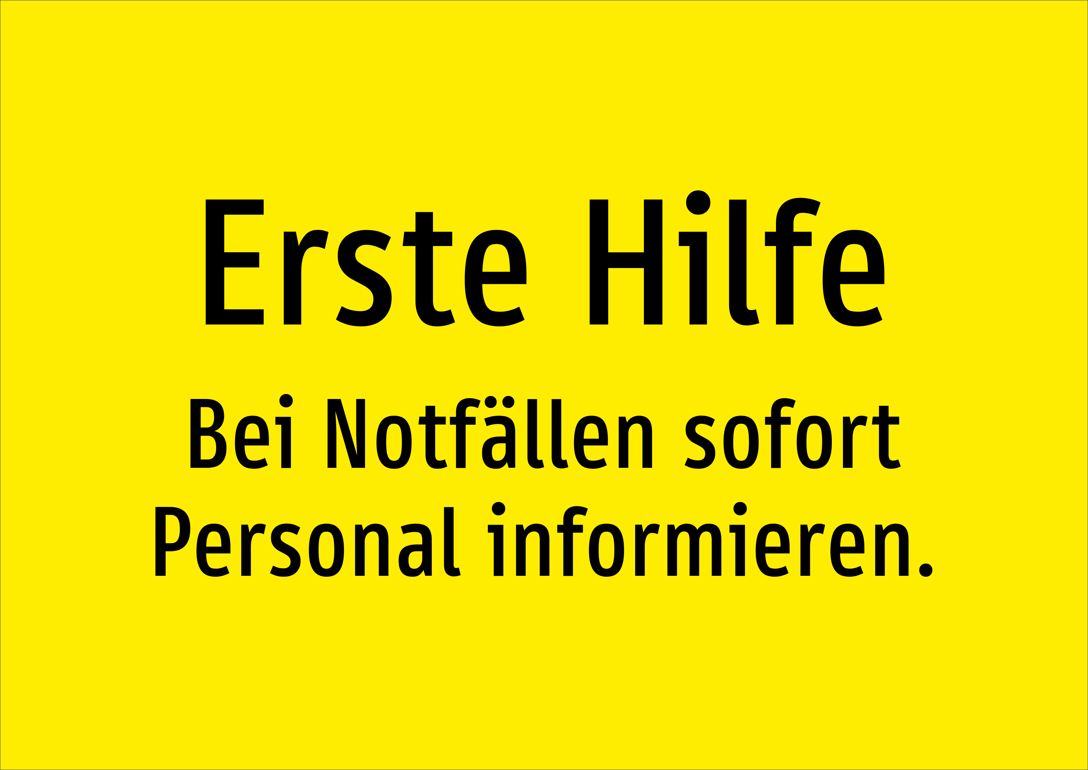 Erste Hilfe - Bei Notfällen sofort Personal informieren. - Schild - Produktbild 2