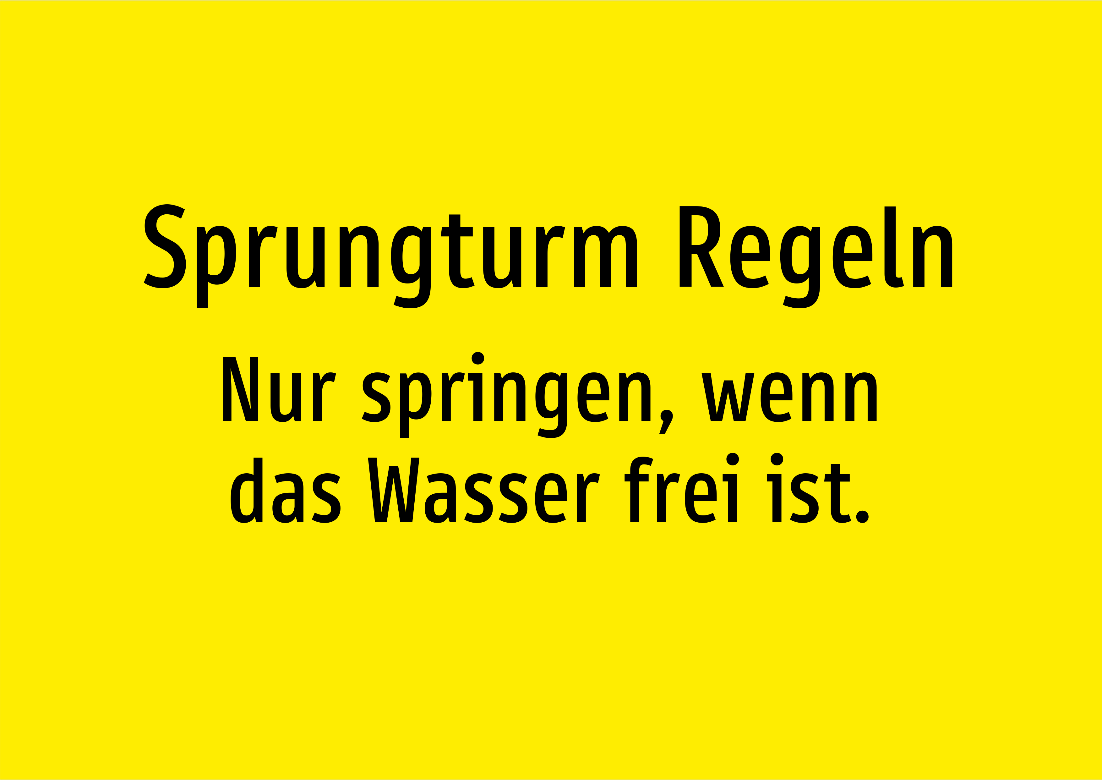 Sprungturm Regeln - Nur springen, wenn das Wasser frei ist. - Schild - Produktbild 2