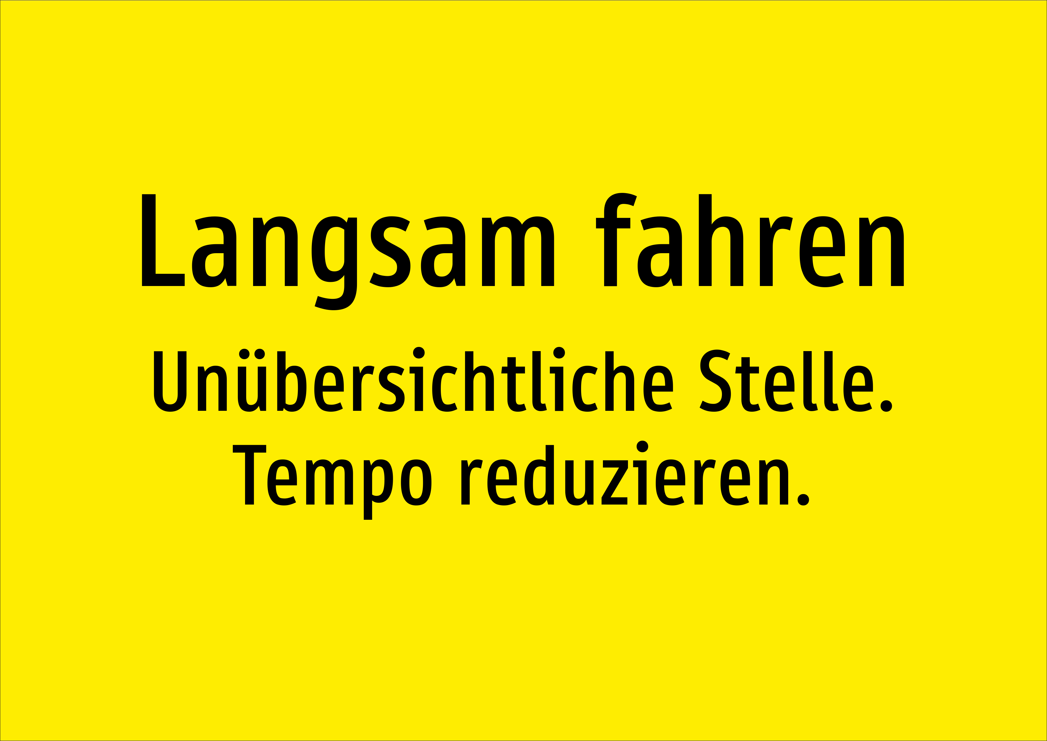 Langsam fahren - Unübersichtliche Stelle. Tempo reduzieren. - Schild - Produktbild 2