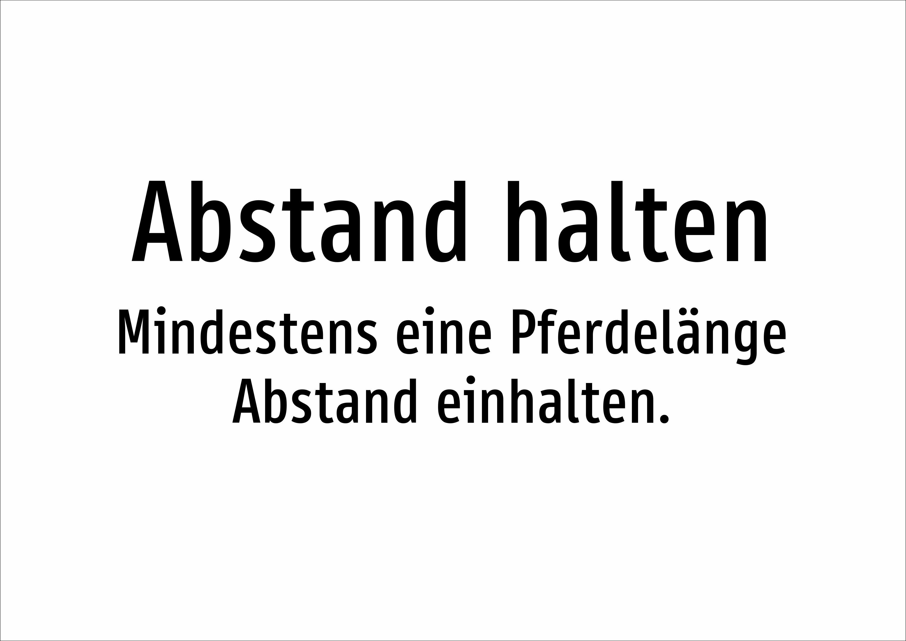 Abstand halten - Mindestens eine Pferdelänge Abstand einhalten. - Schild - Produktbild 2