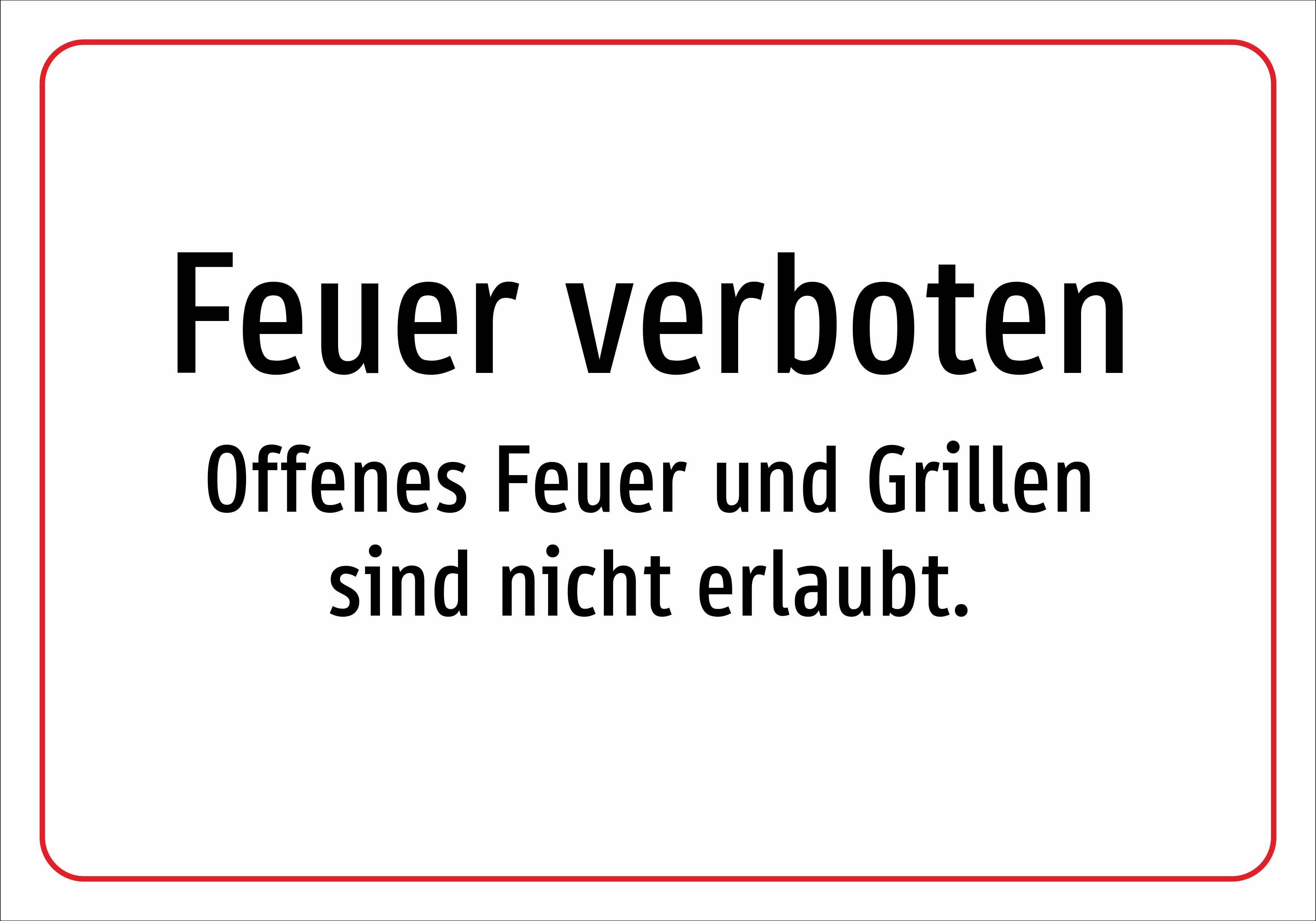 Feuer verboten - Offenes Feuer und Grillen sind nicht erlaubt. - Schild - Produktbild 2