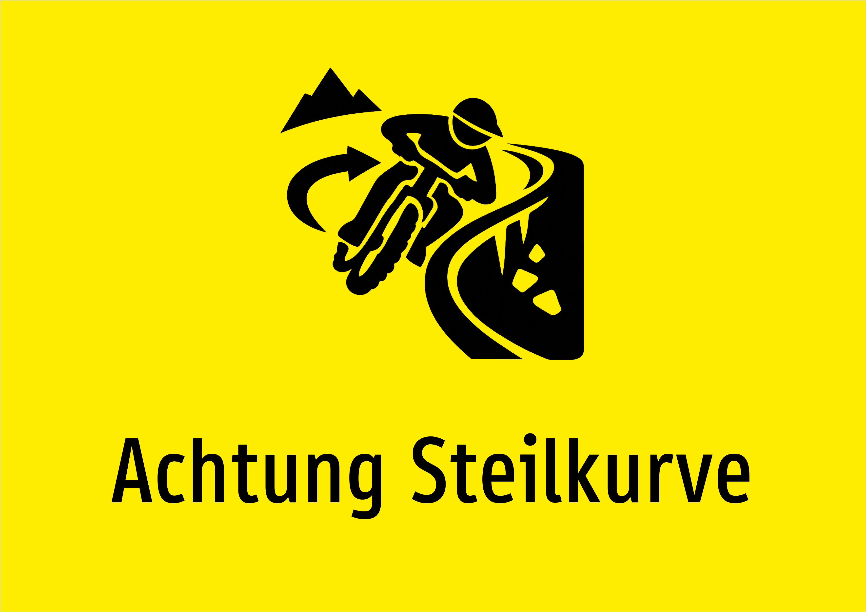 Achtung Steilkurve - Schild