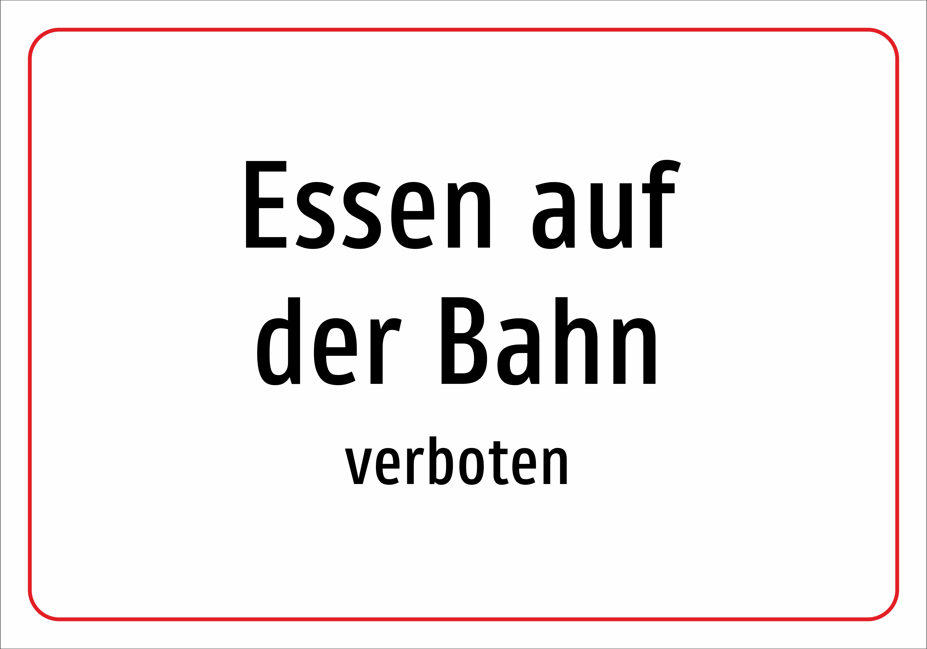 Essen auf der Bahn - verboten - Schild - Produktbild 2