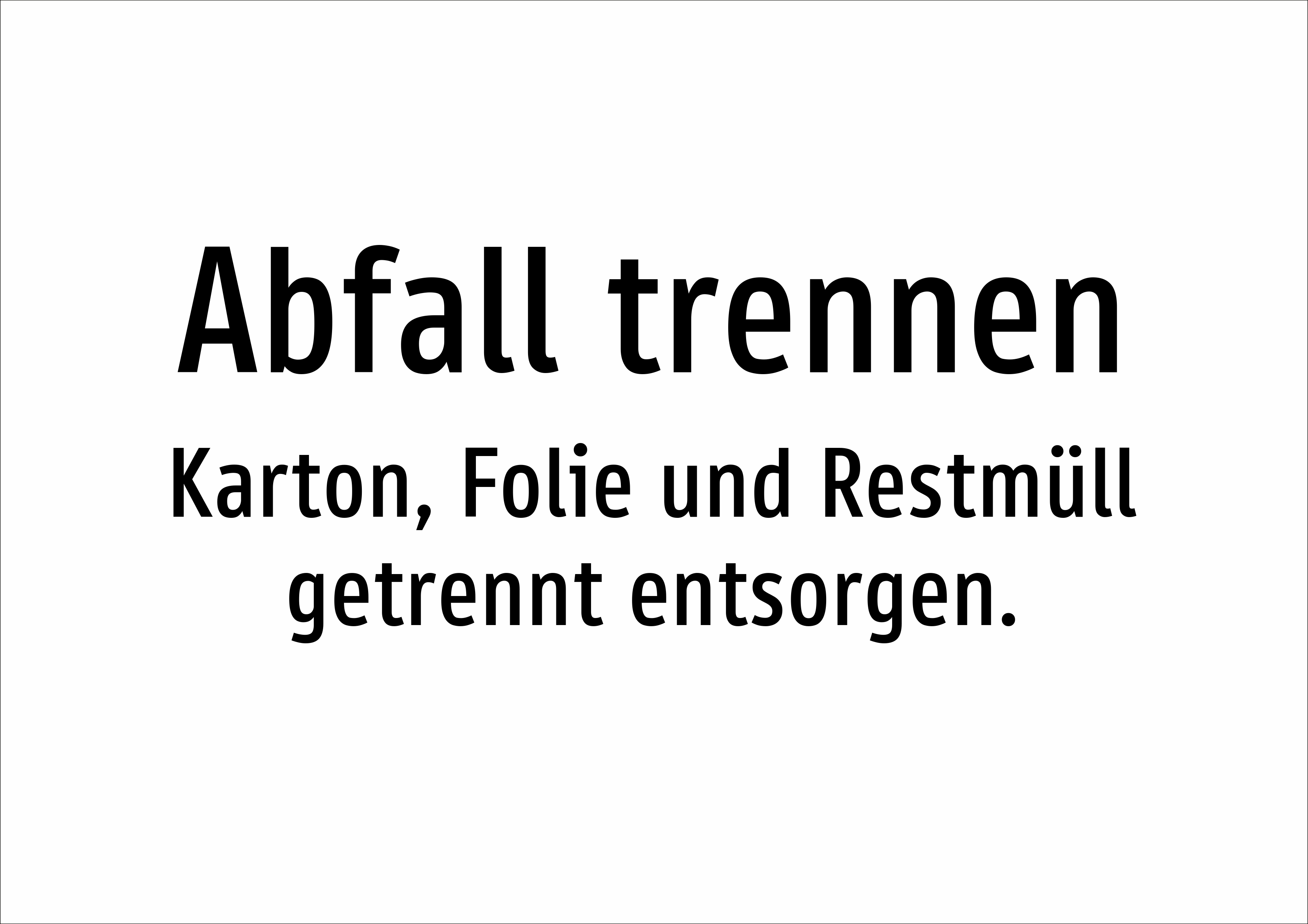 Abfall trennen - Karton, Folie und Restmüll getrennt entsorgen. - Schild - Produktbild 2