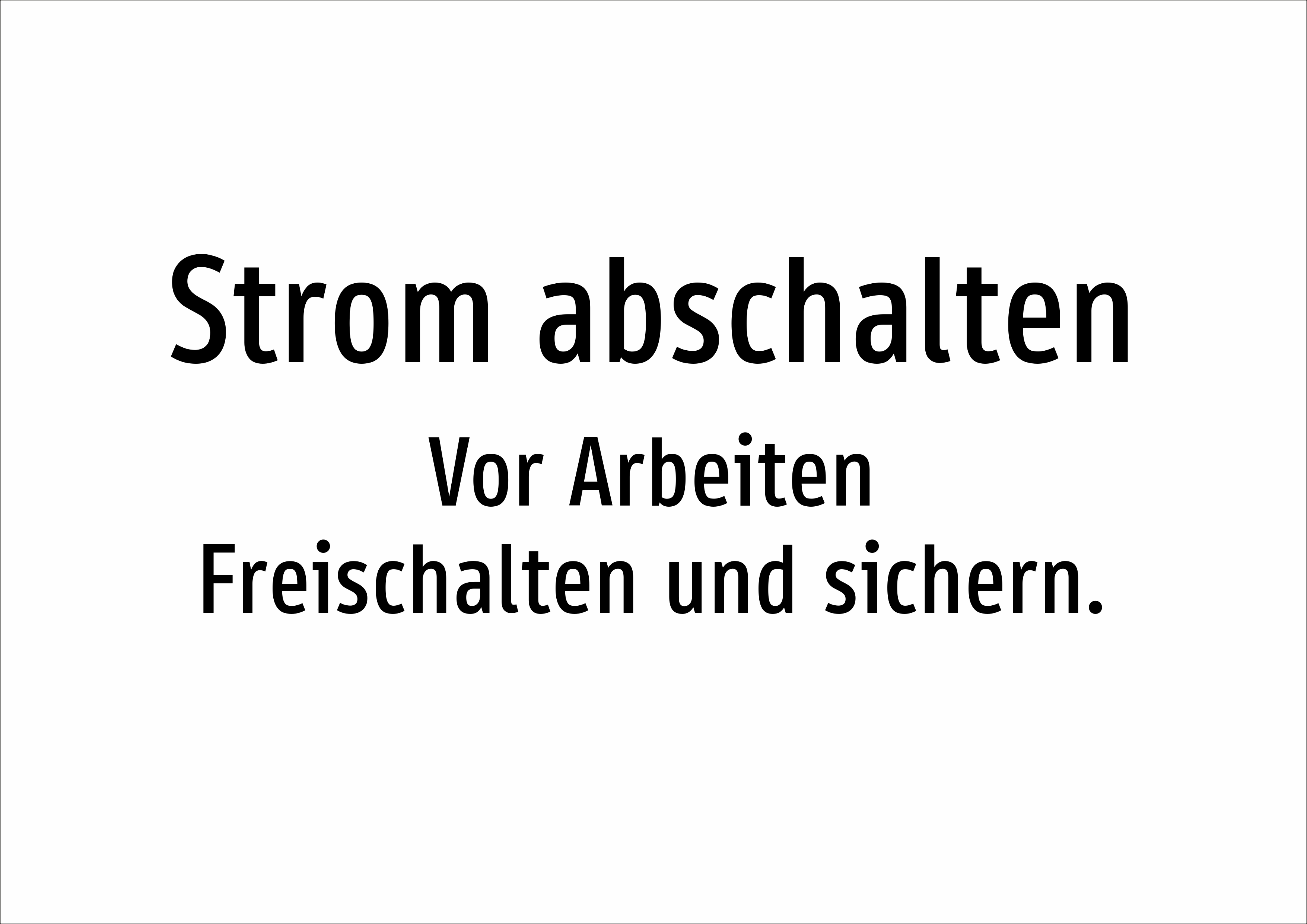 Strom abschalten - Vor Arbeiten Freischalten und sichern. - Schild - Produktbild 2
