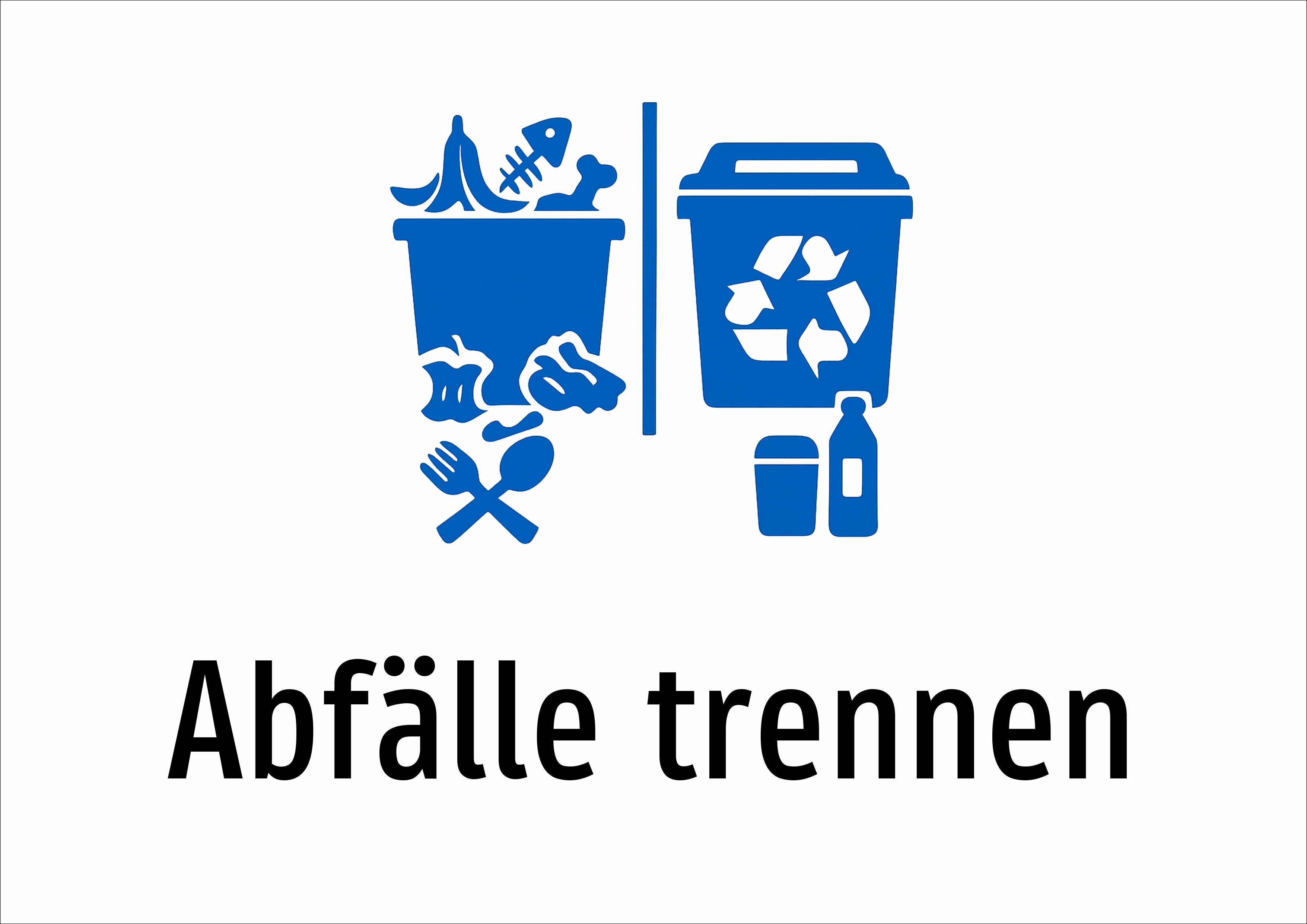 Abfälle trennen - Schild
