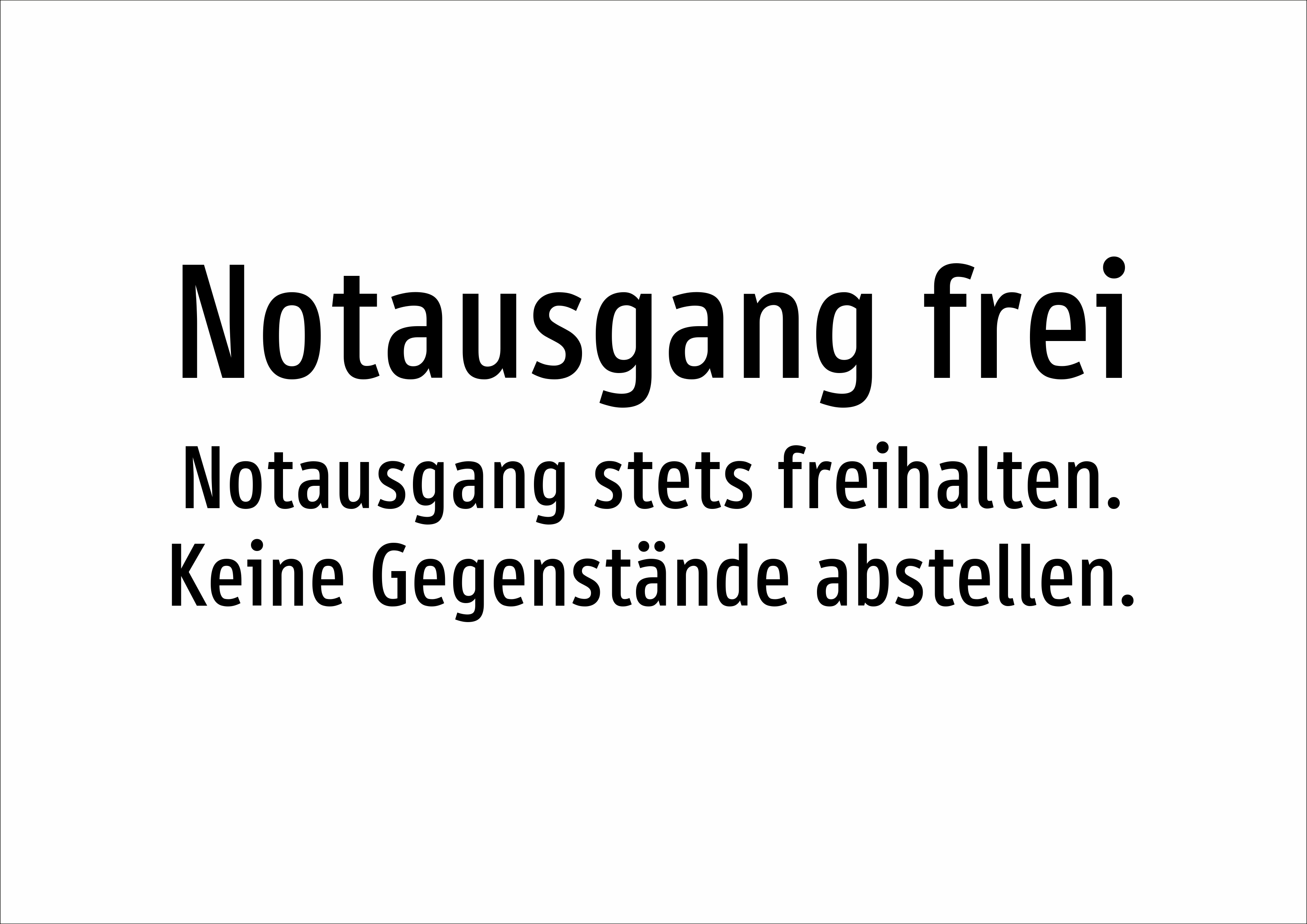 Notausgang frei - Notausgang stets freihalten. Keine Gegenstände abstellen. - Schild - Produktbild 2