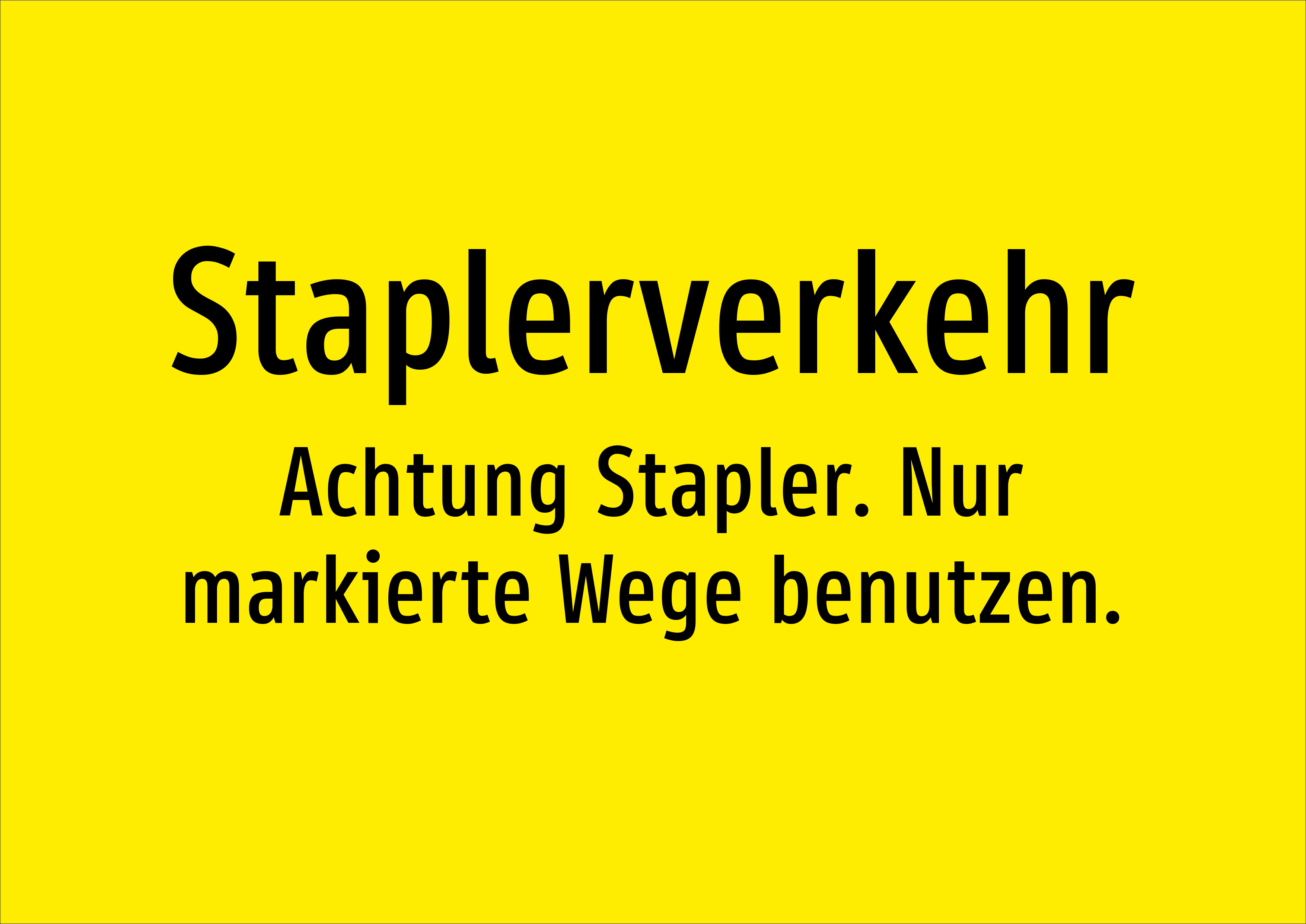 Staplerverkehr - Achtung Stapler. Nur markierte Wege benutzen. - Schild - Produktbild 2