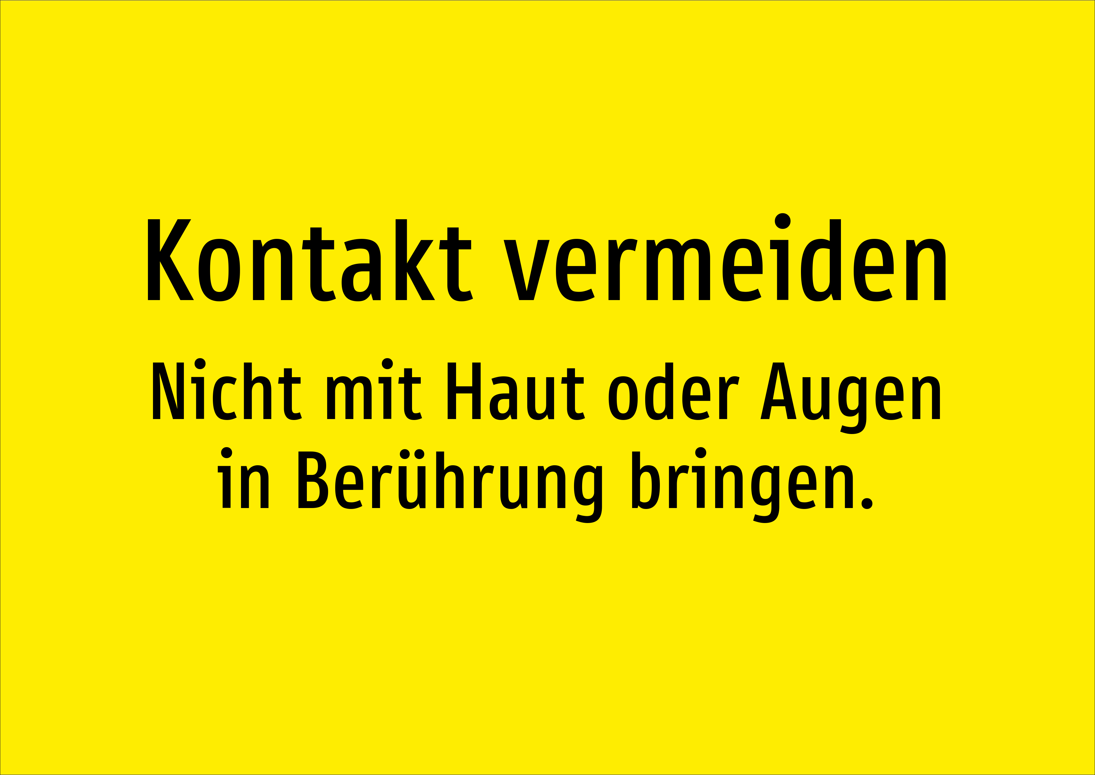 Kontakt vermeiden - Nicht mit Haut oder Augen in Berührung bringen. - Schild - Produktbild 2