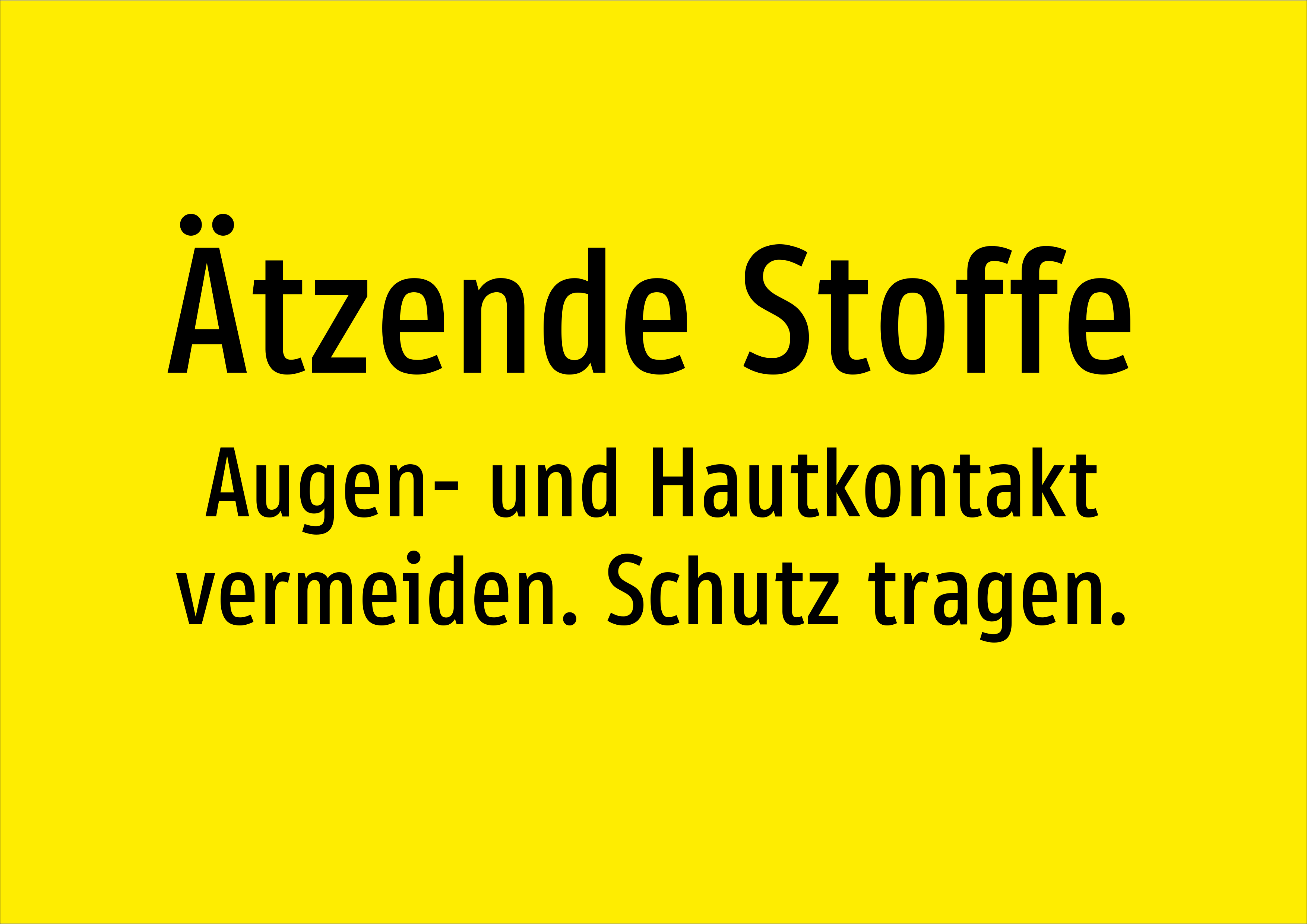 Ätzende Stoffe - Augen- und Hautkontakt vermeiden. Schutz tragen. - Schild - Produktbild 2