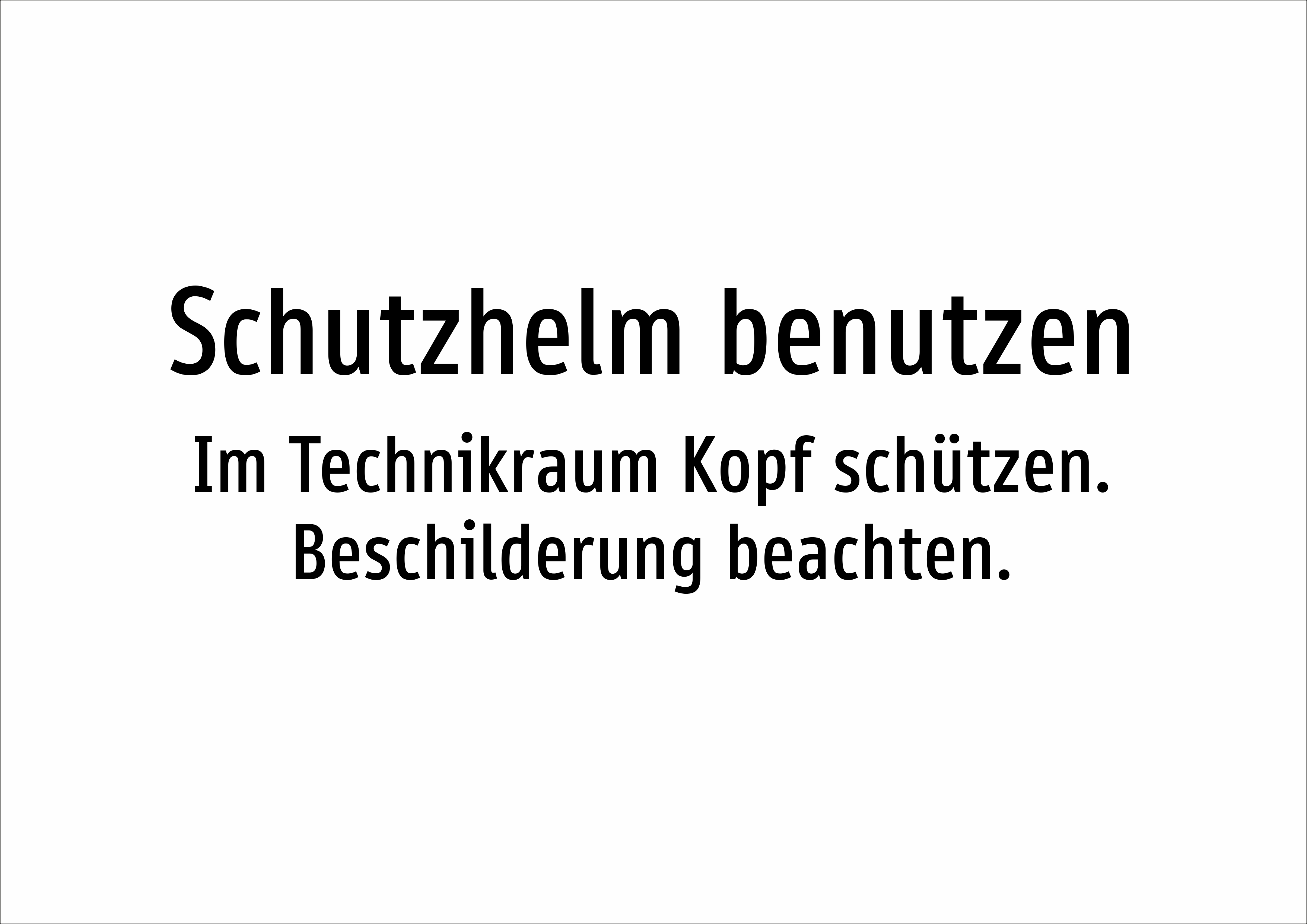 Schutzhelm benutzen - Im Technikraum Kopf schützen. Beschilderung beachten. - Schild - Produktbild 2
