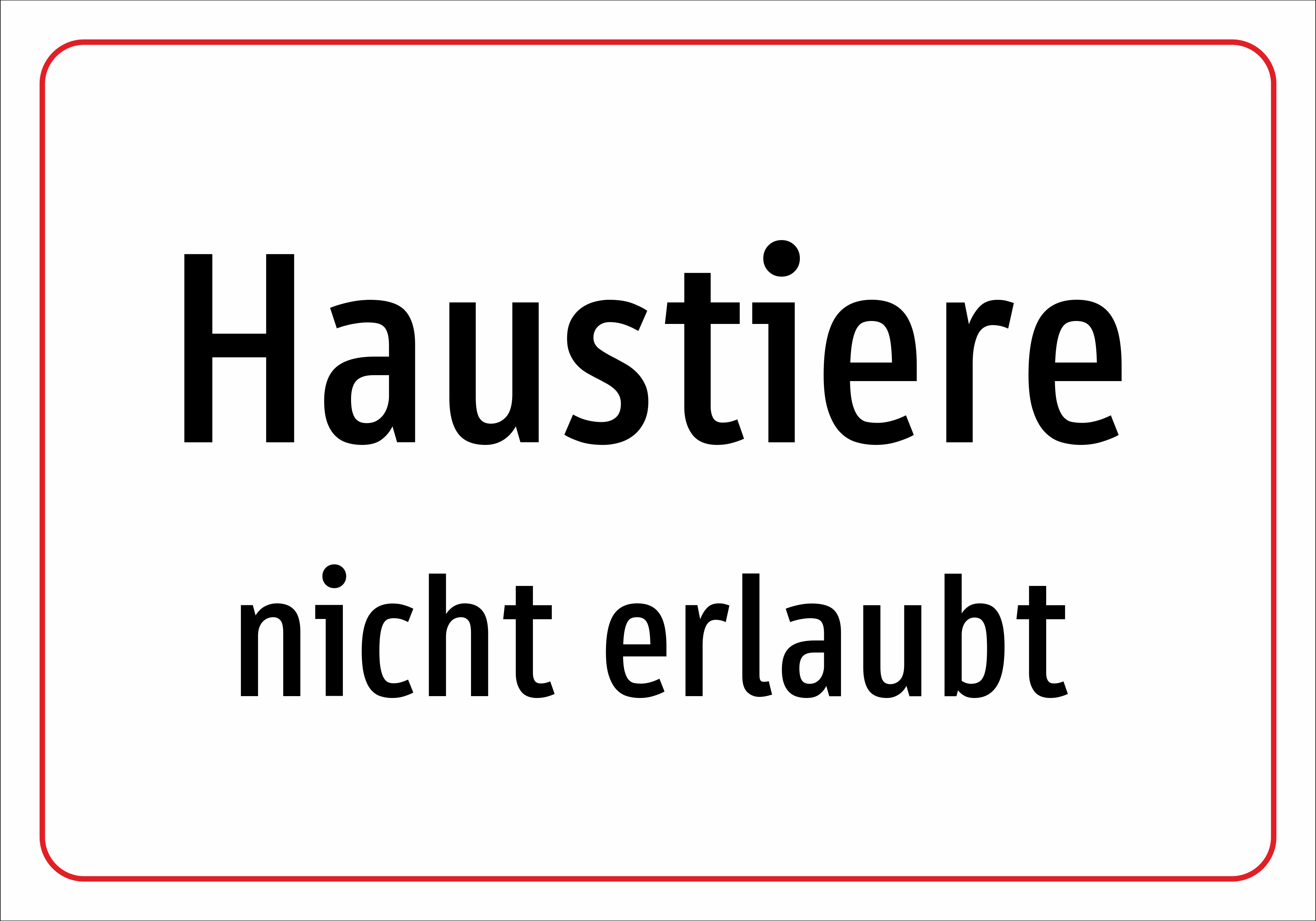 Haustiere - nicht erlaubt - Schild - Produktbild 2