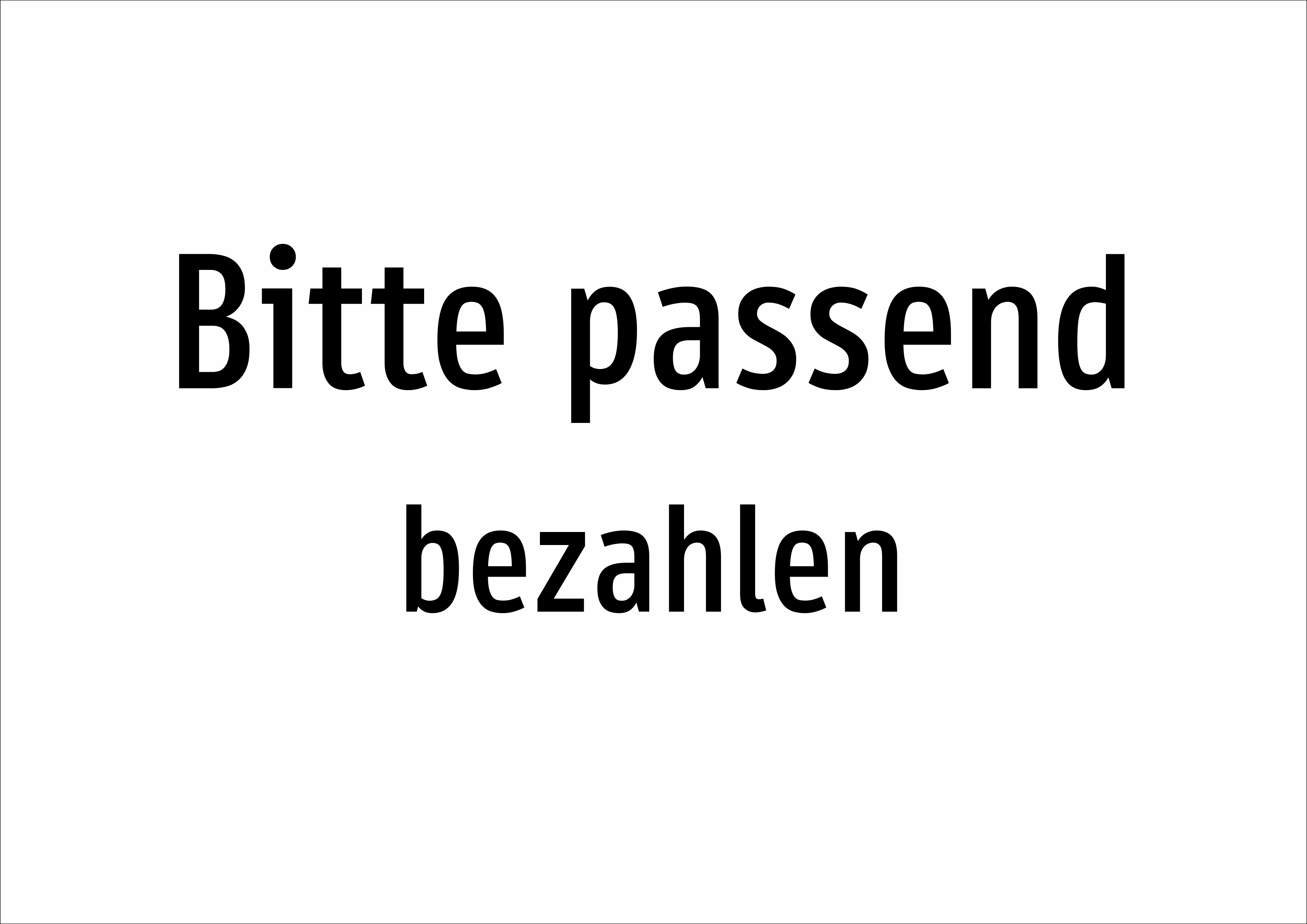 Bitte passend - bezahlen - Schild - Produktbild 2