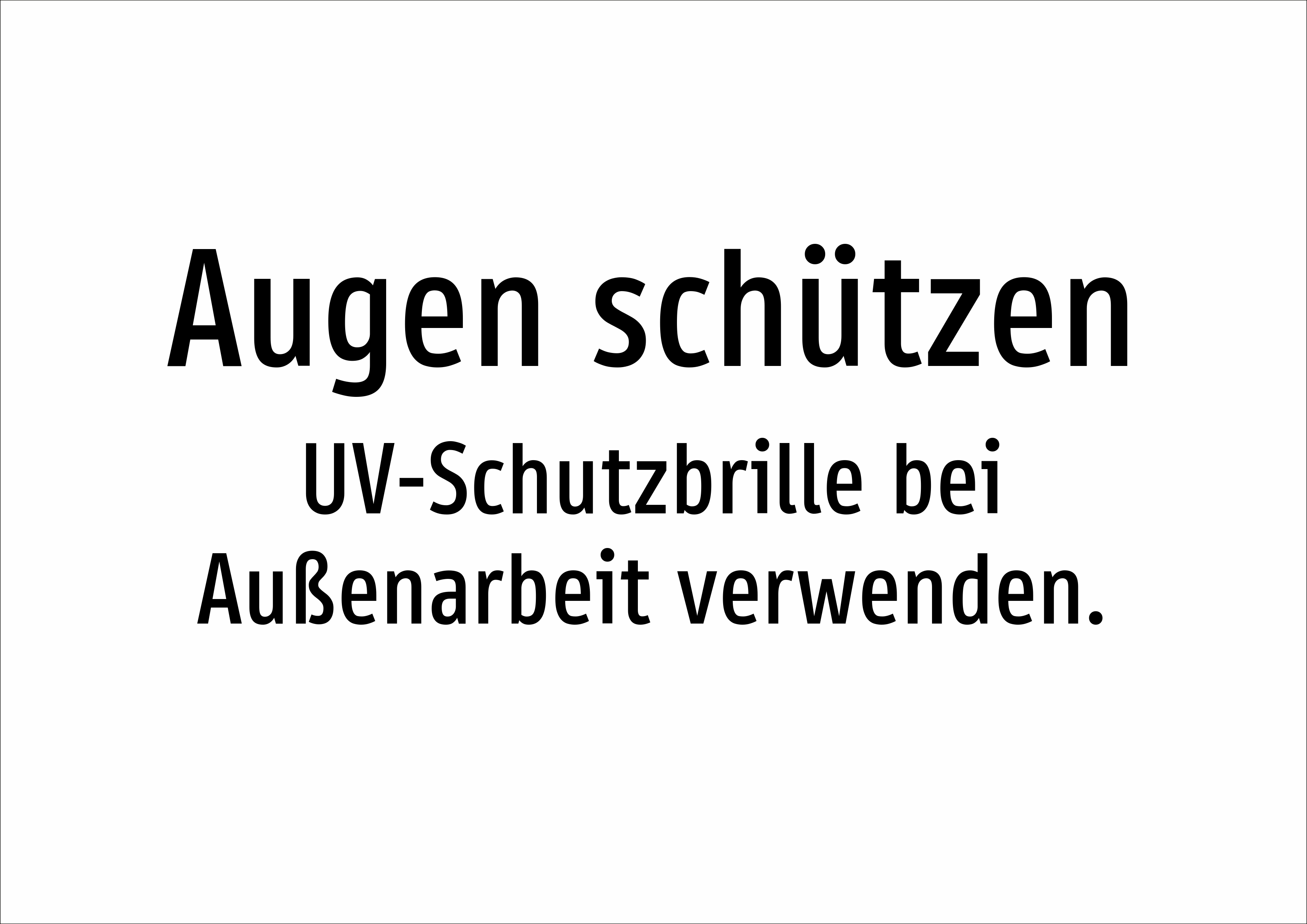 Augen schützen - UV-Schutzbrille bei Außenarbeit verwenden. - Schild - Produktbild 2