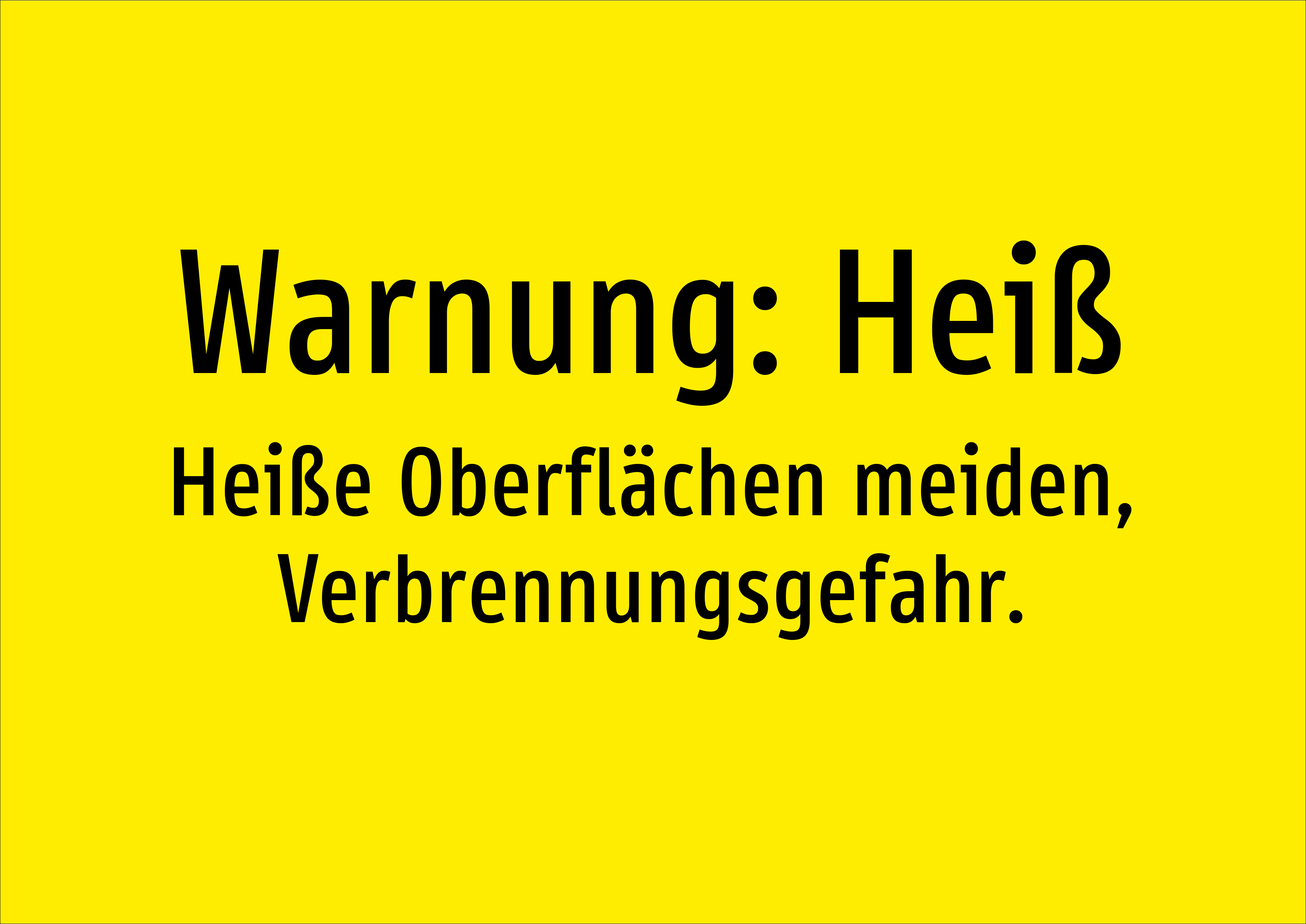 Warnung: Heiß - Heiße Oberflächen meiden, Verbrennungsgefahr. - Schild - Produktbild 2