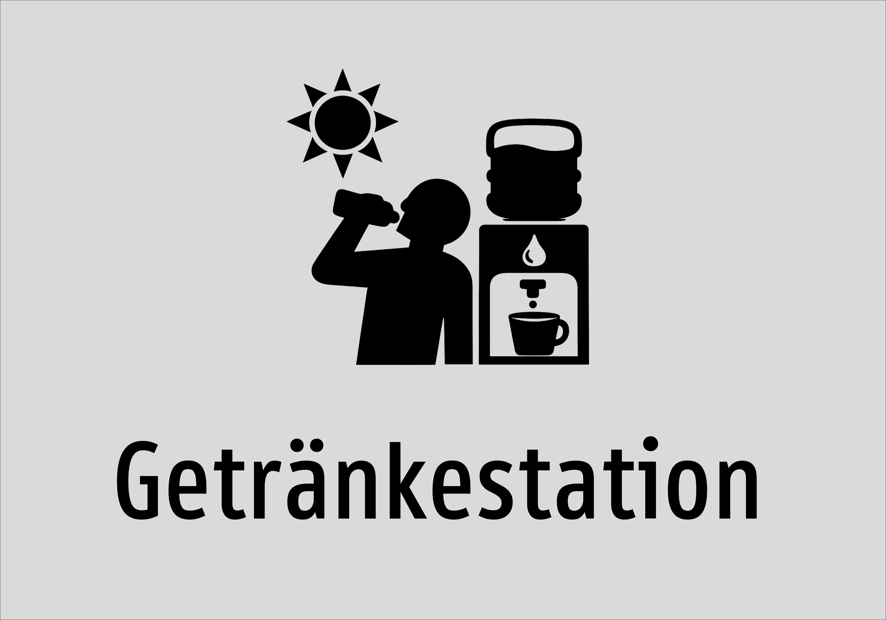 Getränkestation - Schild