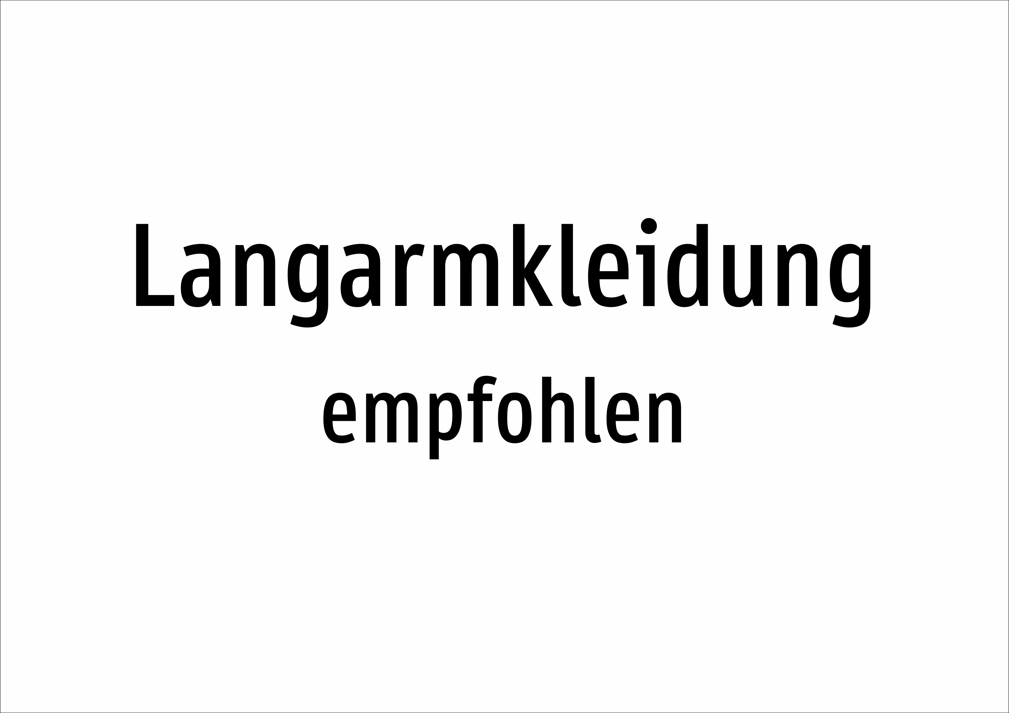 Langarmkleidung - empfohlen - Schild - Produktbild 2