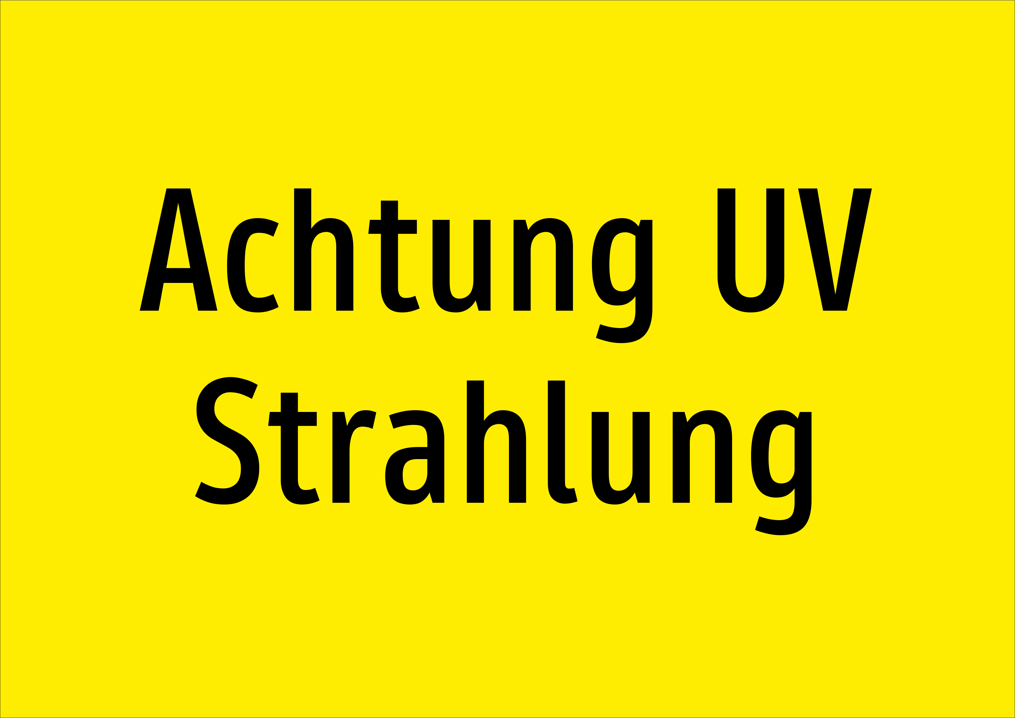 Achtung UV Strahlung - Schild - Produktbild 2