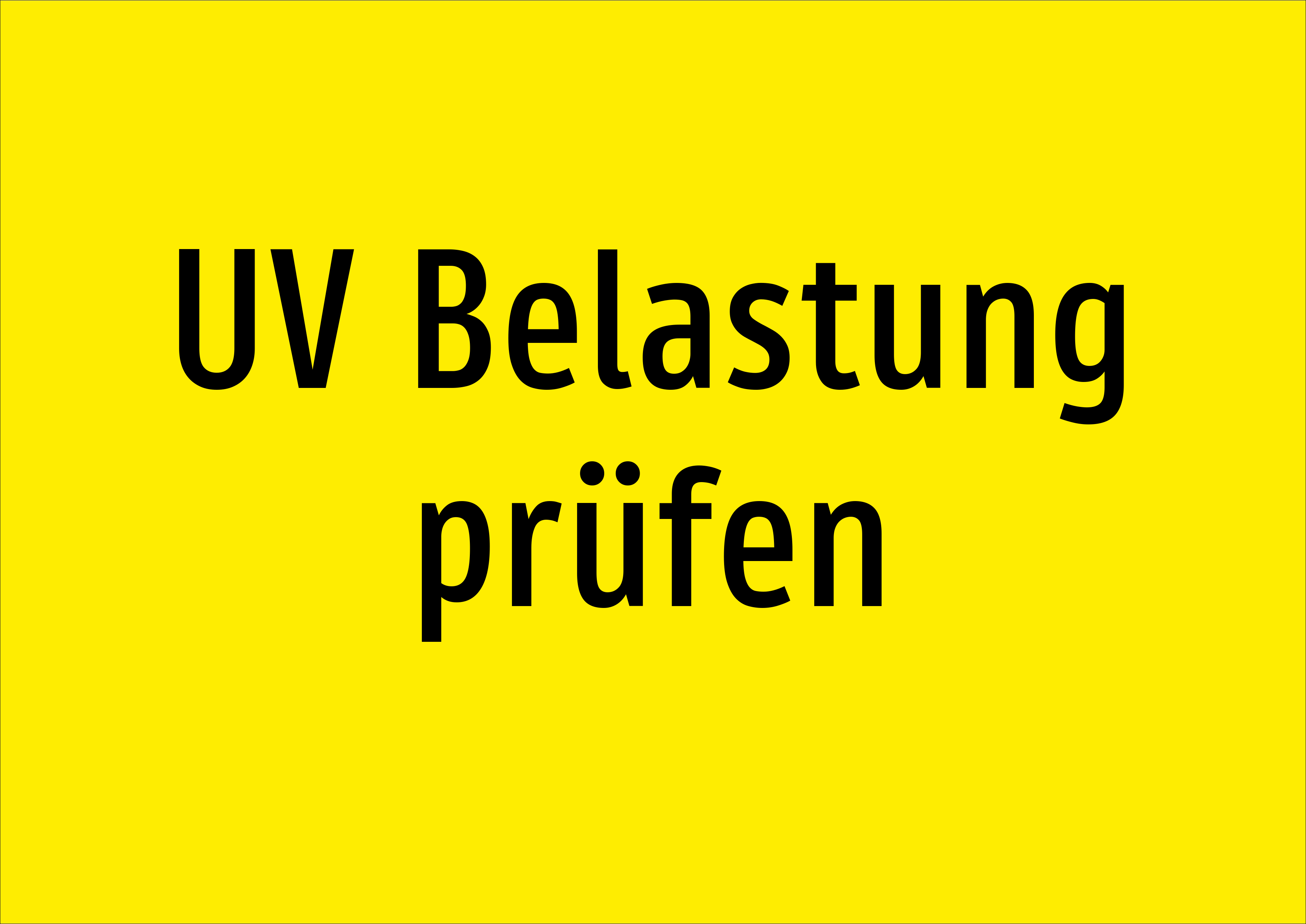 UV Belastung prüfen - Schild - Produktbild 2