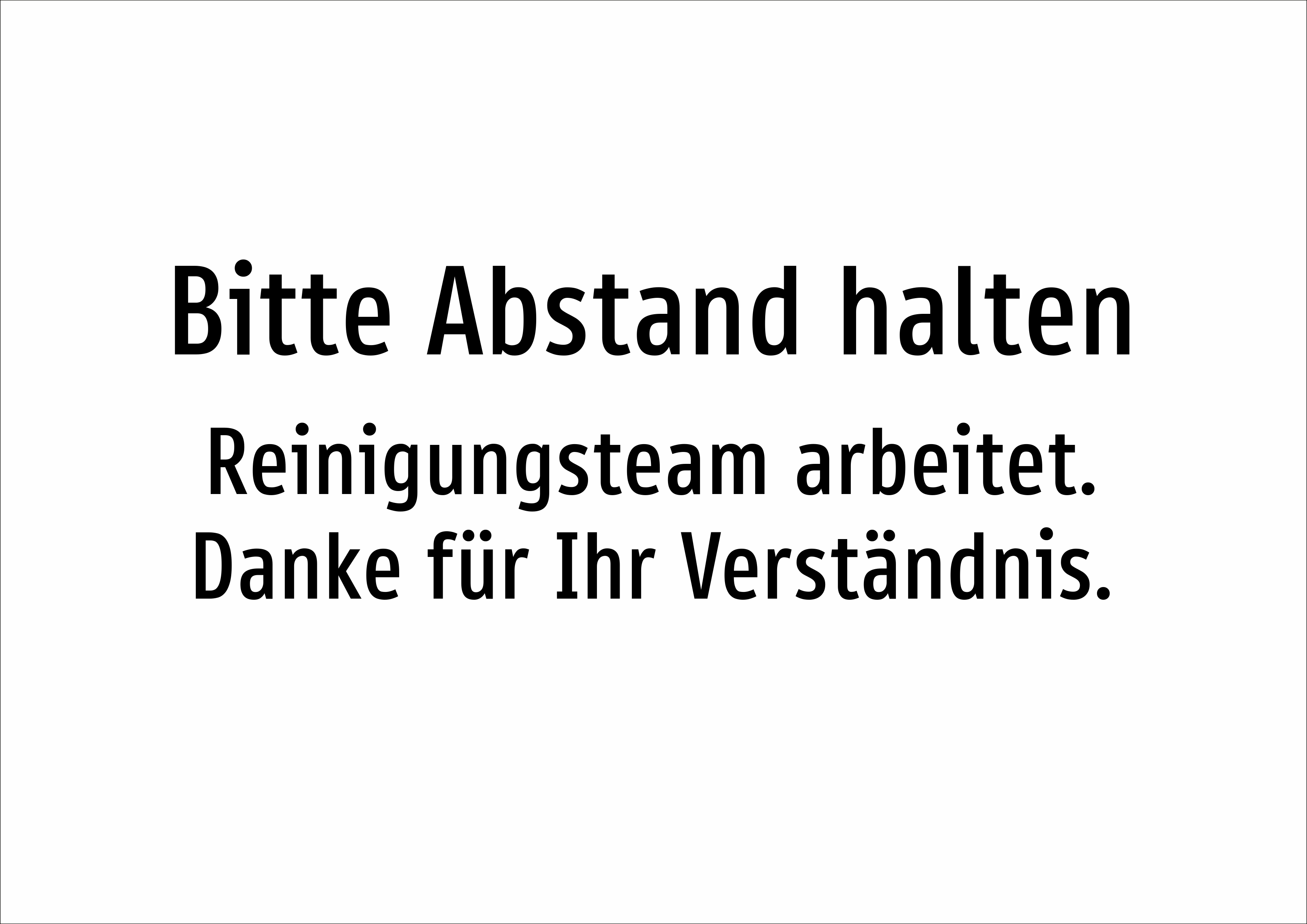 Bitte Abstand halten - Reinigungsteam arbeitet. Danke für Ihr Verständnis. - Schild - Produktbild 2