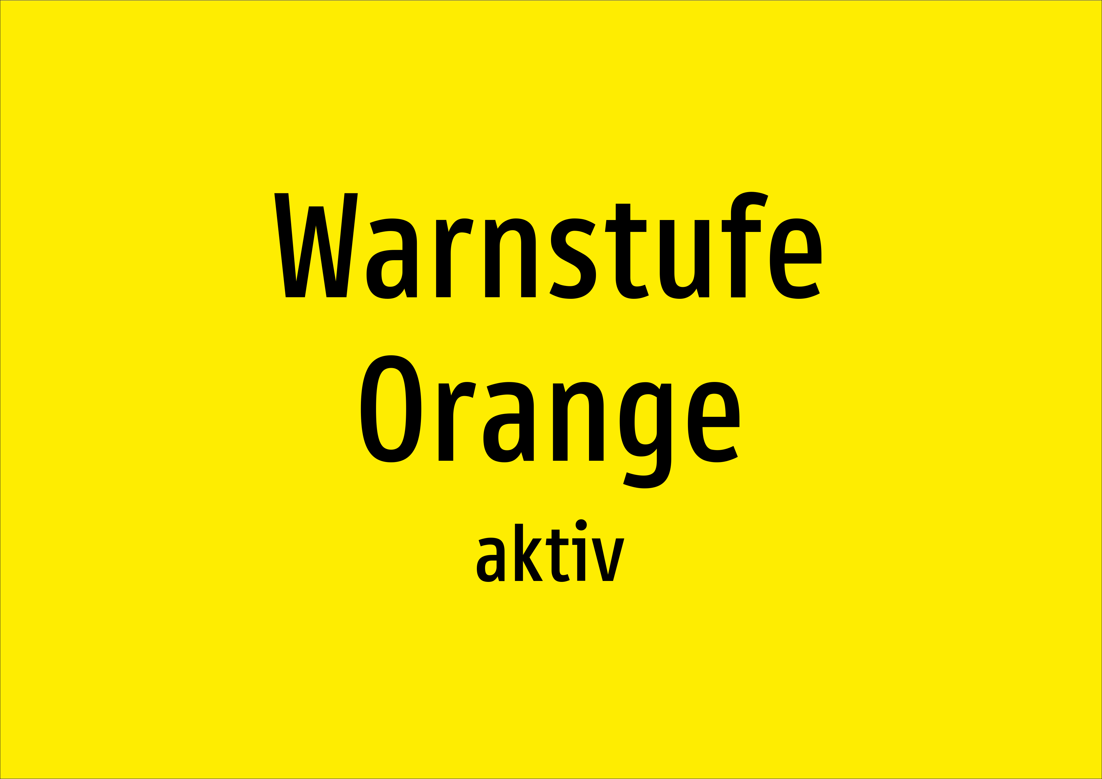 Warnstufe Orange - aktiv - Schild - Produktbild 2