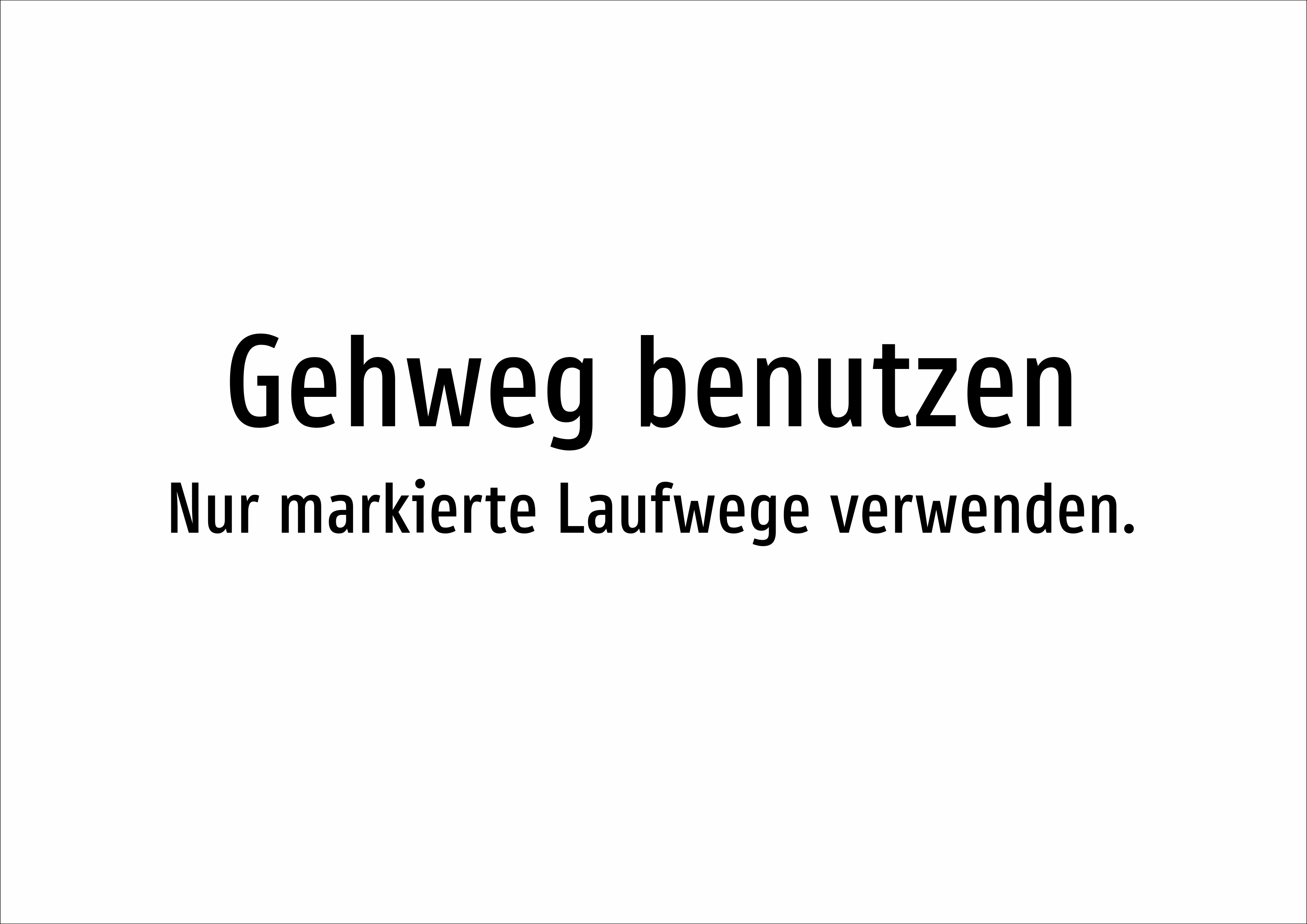 Gehweg benutzen - Nur markierte Laufwege verwenden. - Schild - Produktbild 2