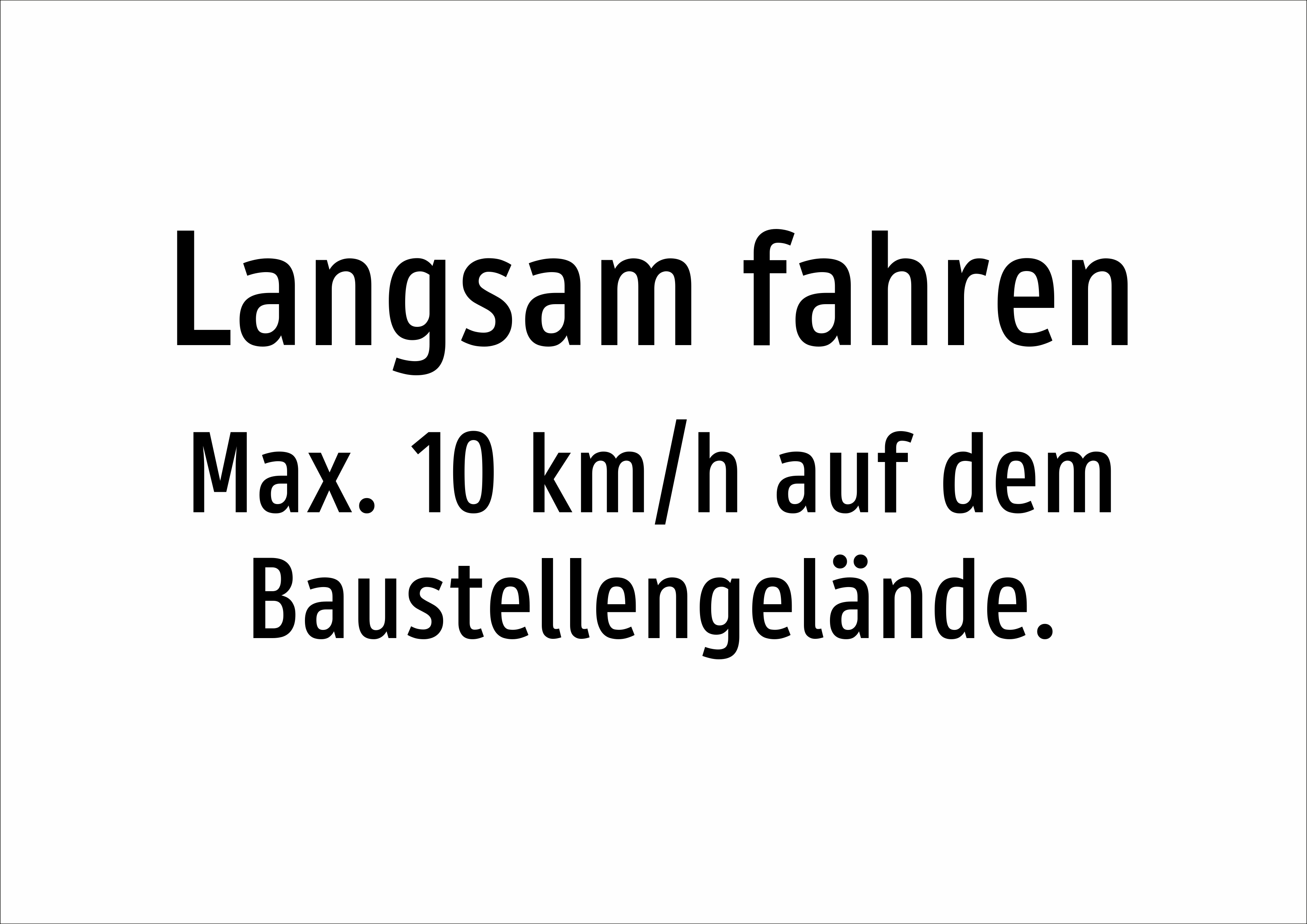 Langsam fahren - Max. 10 km/h auf dem Baustellengelände. - Schild - Produktbild 2