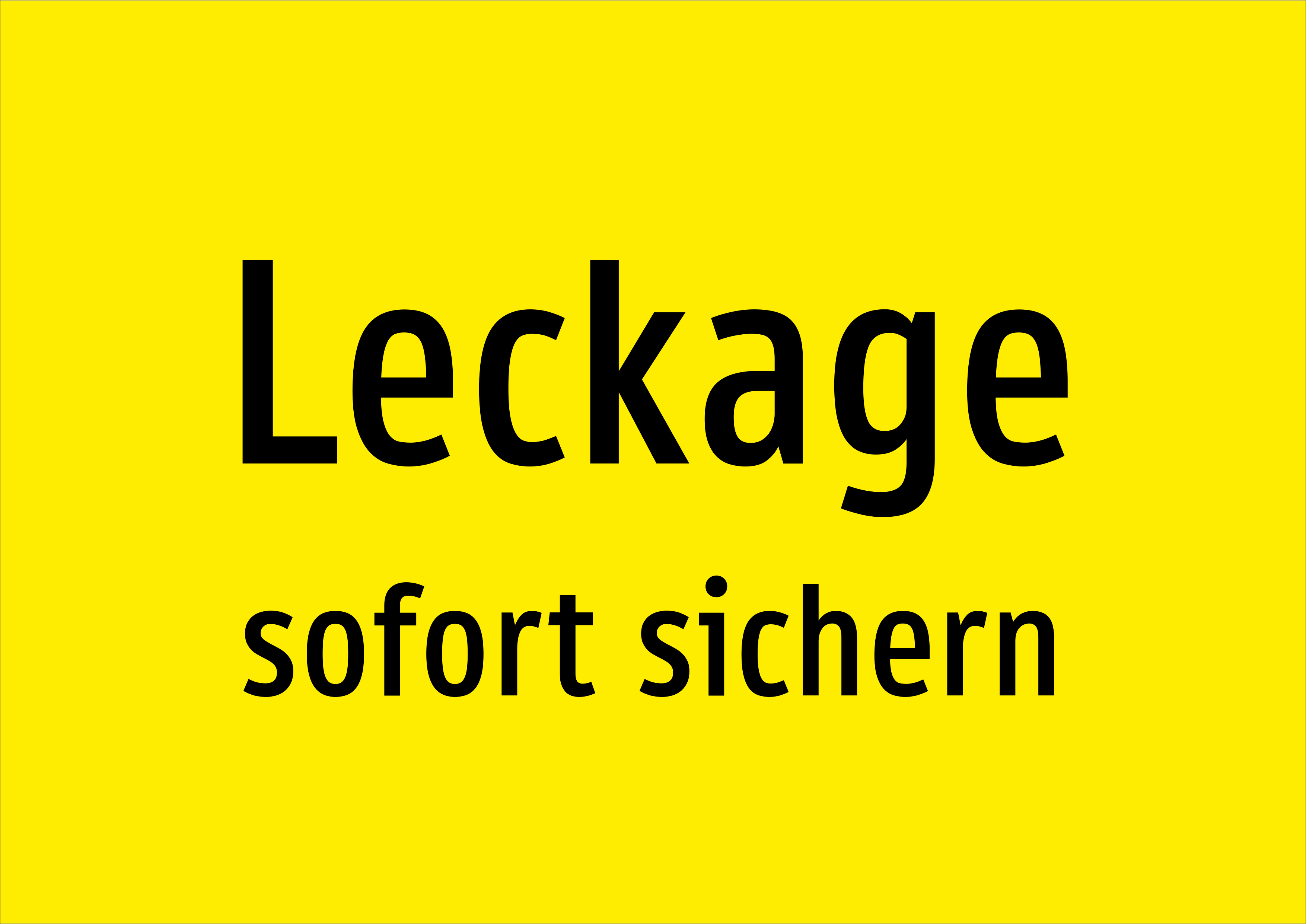 Leckage - sofort sichern - Schild - Produktbild 2