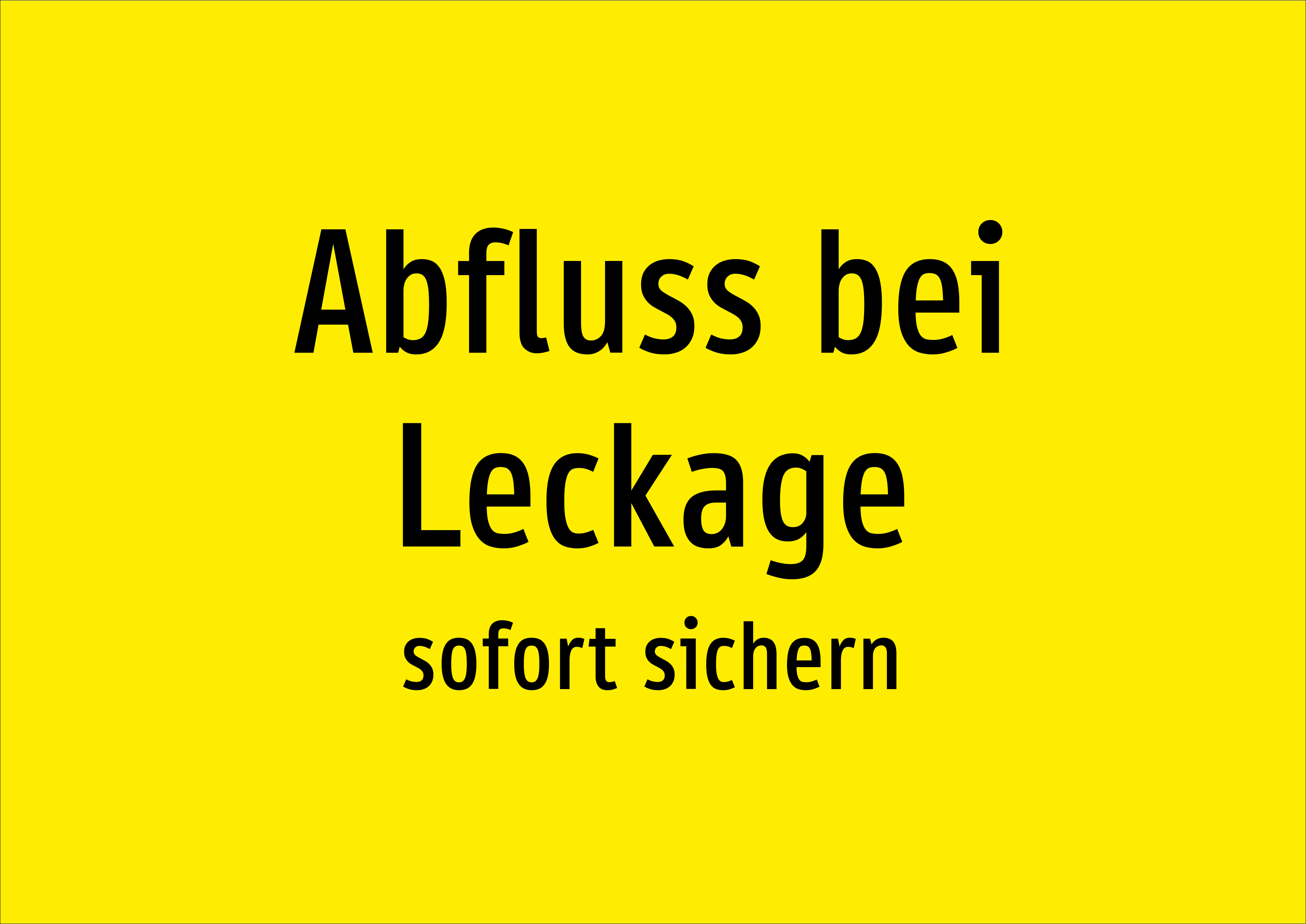 Abfluss bei Leckage - sofort sichern - Schild - Produktbild 2