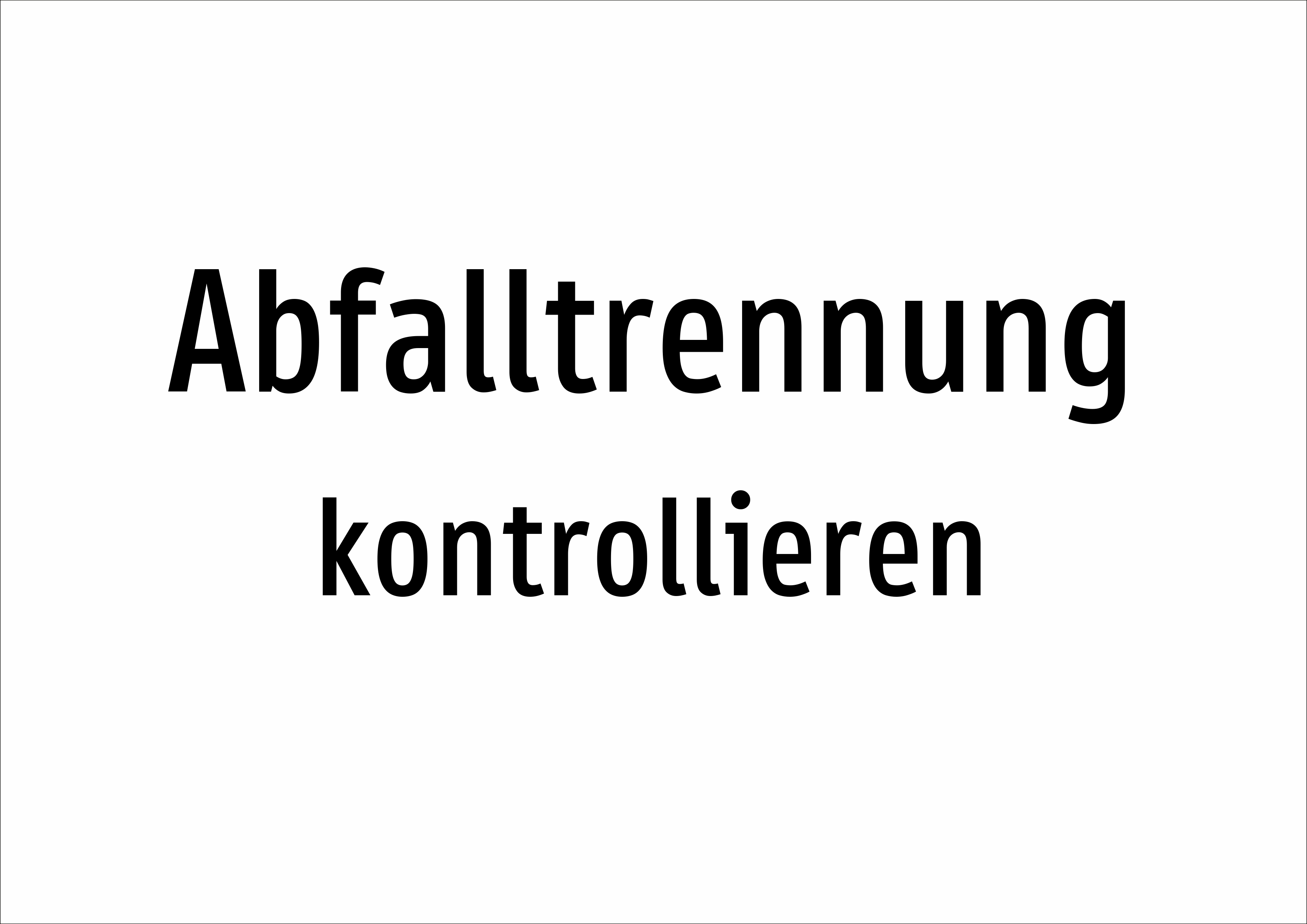 Abfalltrennung - kontrollieren - Schild - Produktbild 2