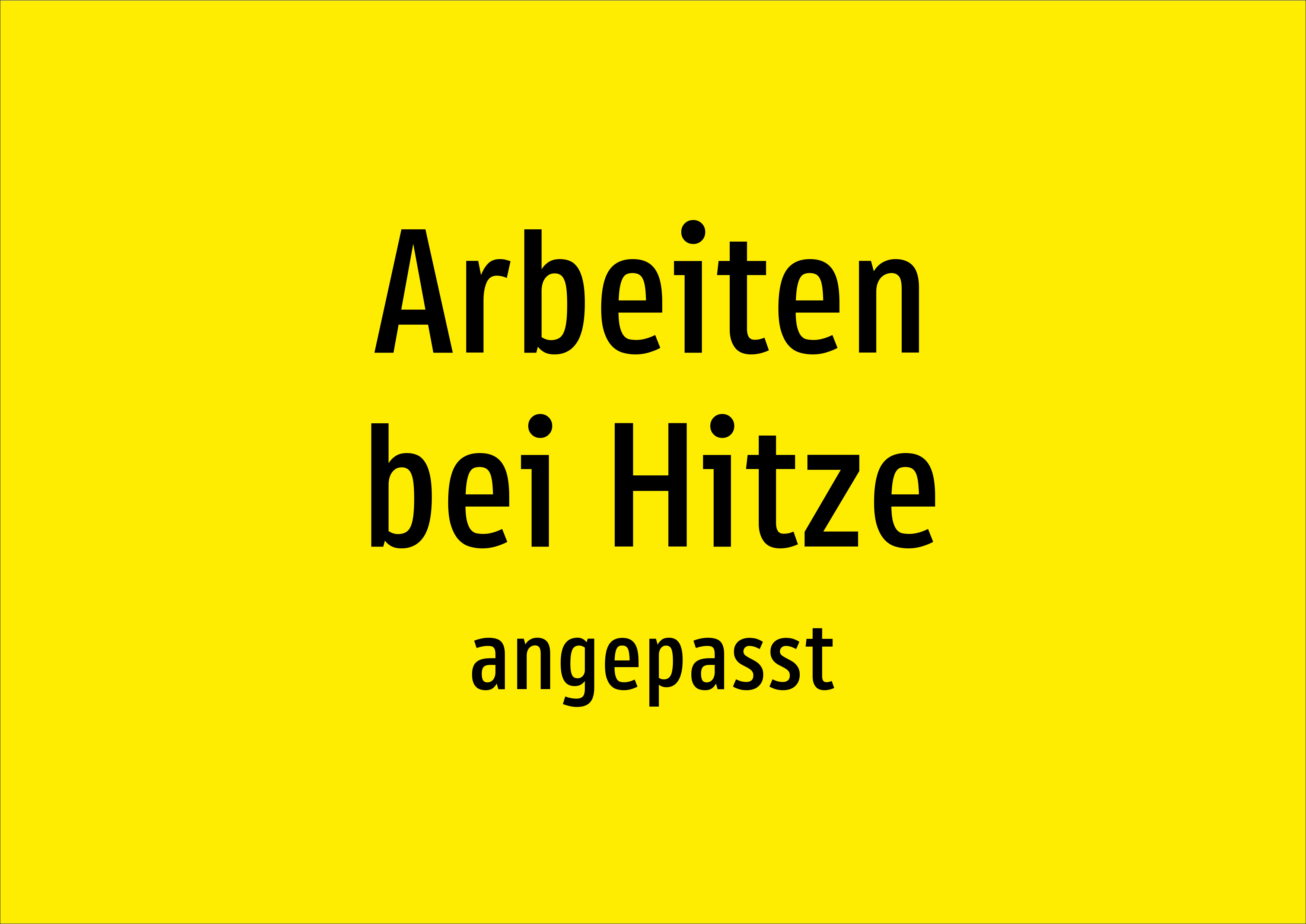 Arbeiten bei Hitze - angepasst - Schild - Produktbild 2