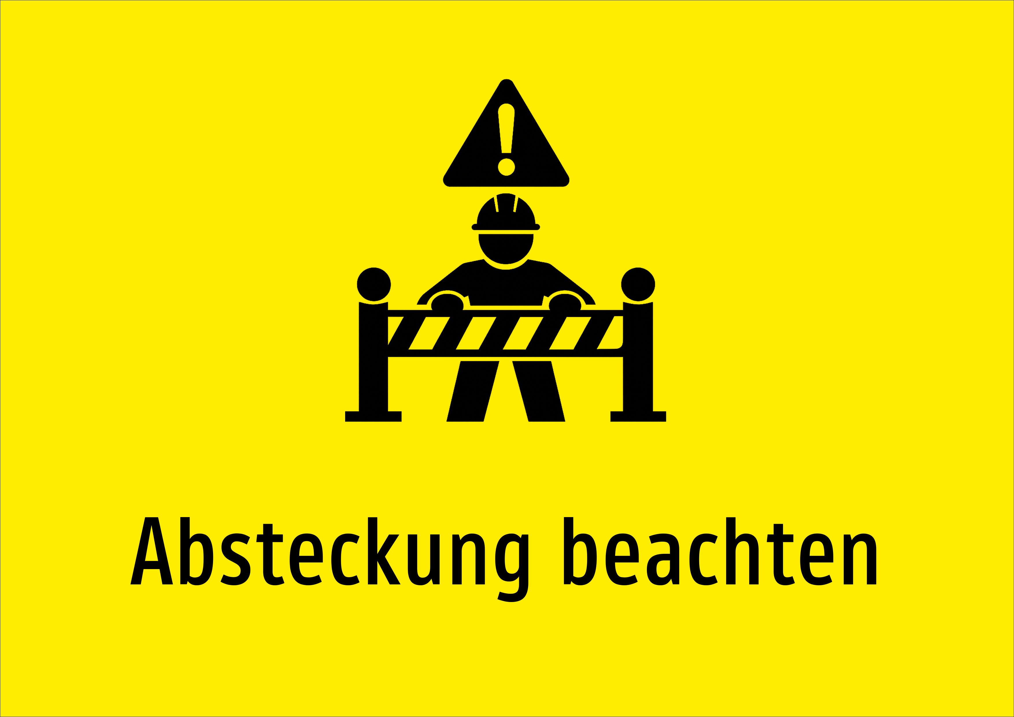 Absteckung beachten - Schild