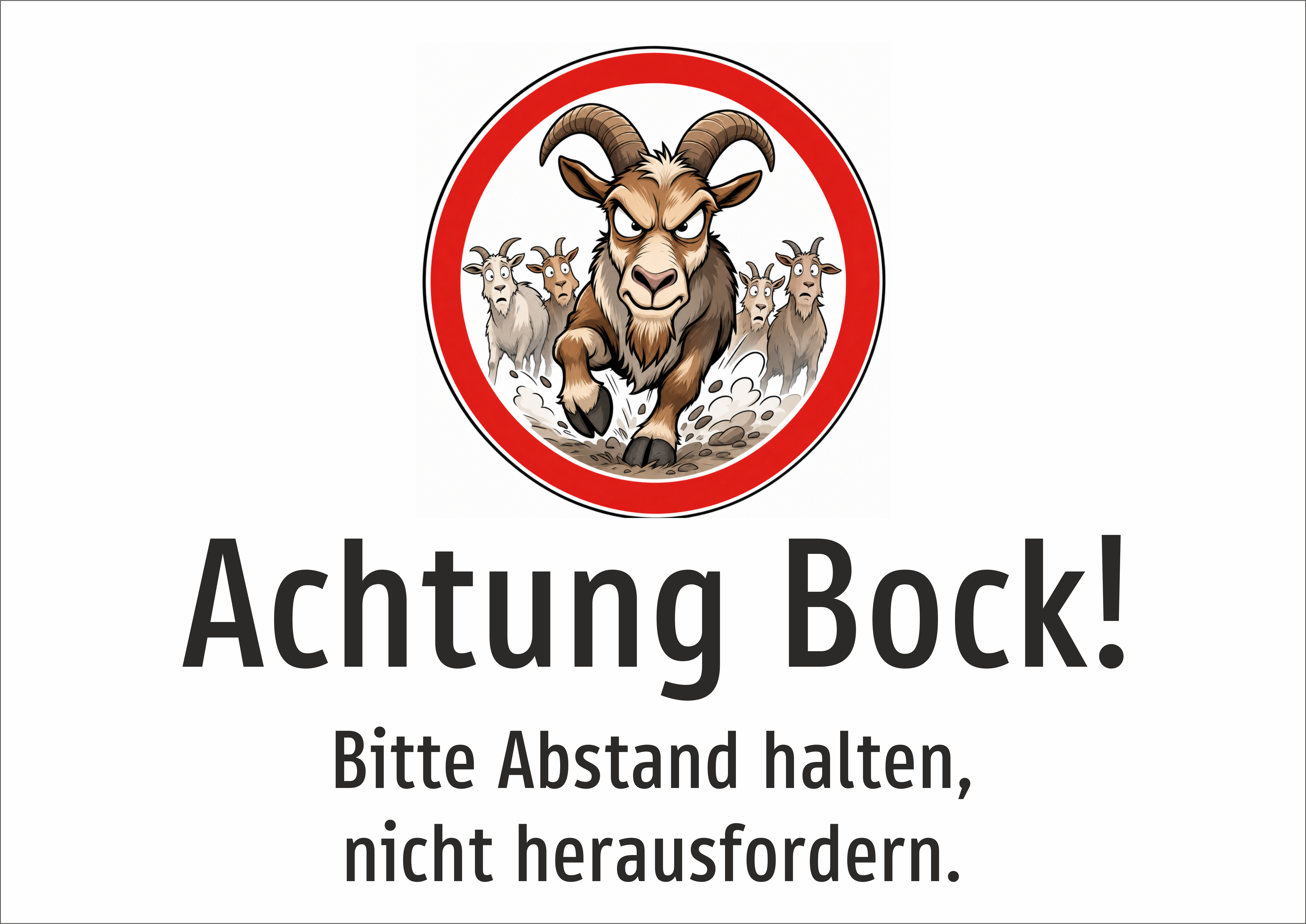 Achtung Bock! - Schild