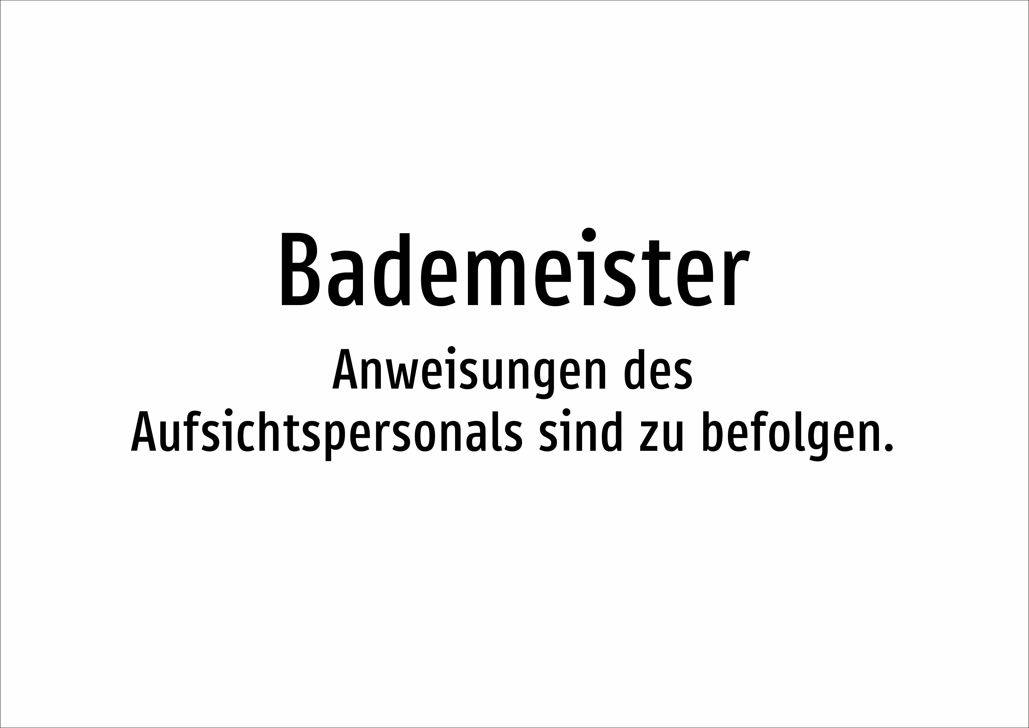 Bademeister - Anweisungen des Aufsichtspersonals sind zu befolgen. - Schild - Produktbild 2