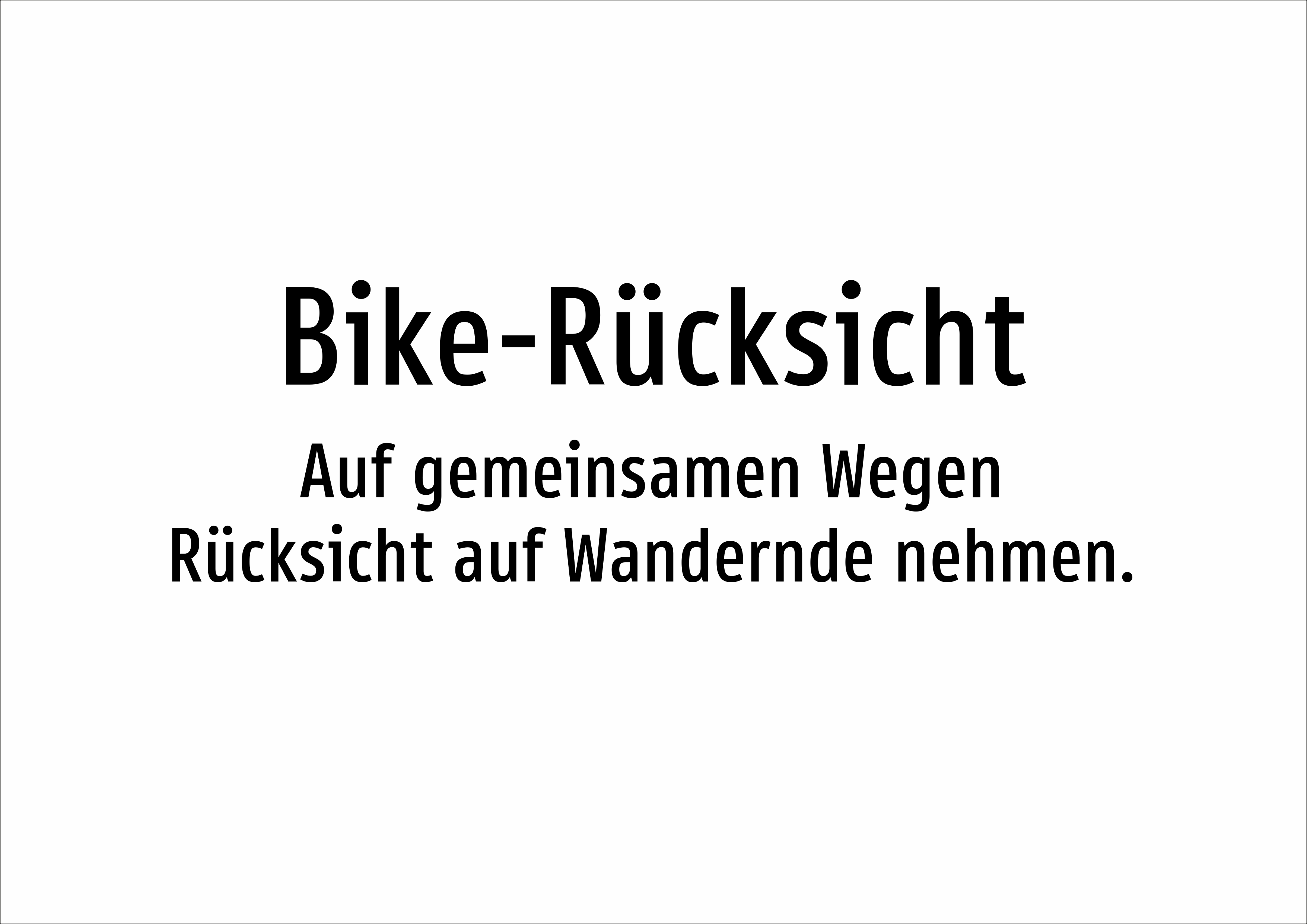 Bike-Rücksicht - Auf gemeinsamen Wegen Rücksicht auf Wandernde nehmen. - Schild - Produktbild 2